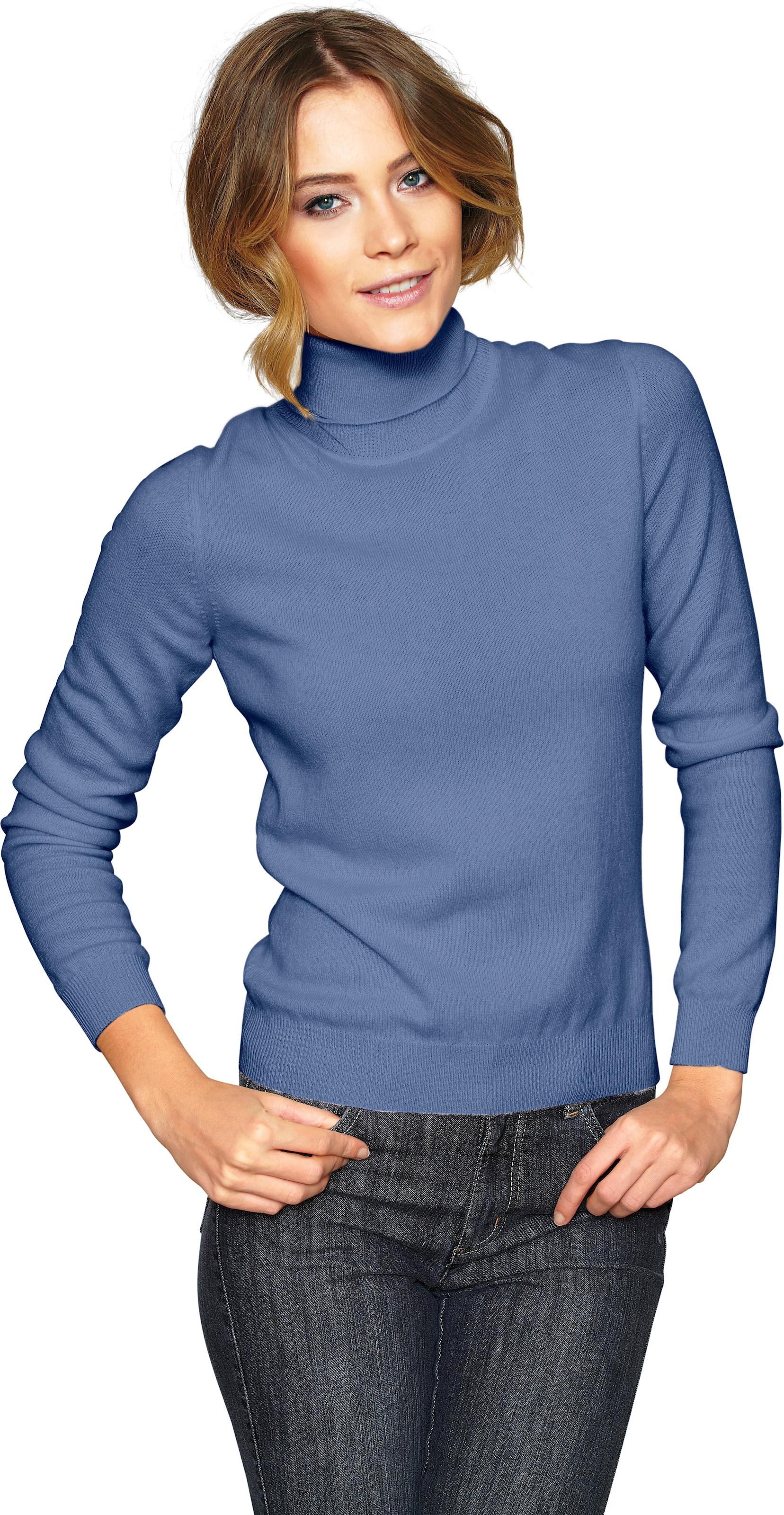 Heine Royalblauer Rollkragenpullover Heine 3/4 Arm-Pullover In