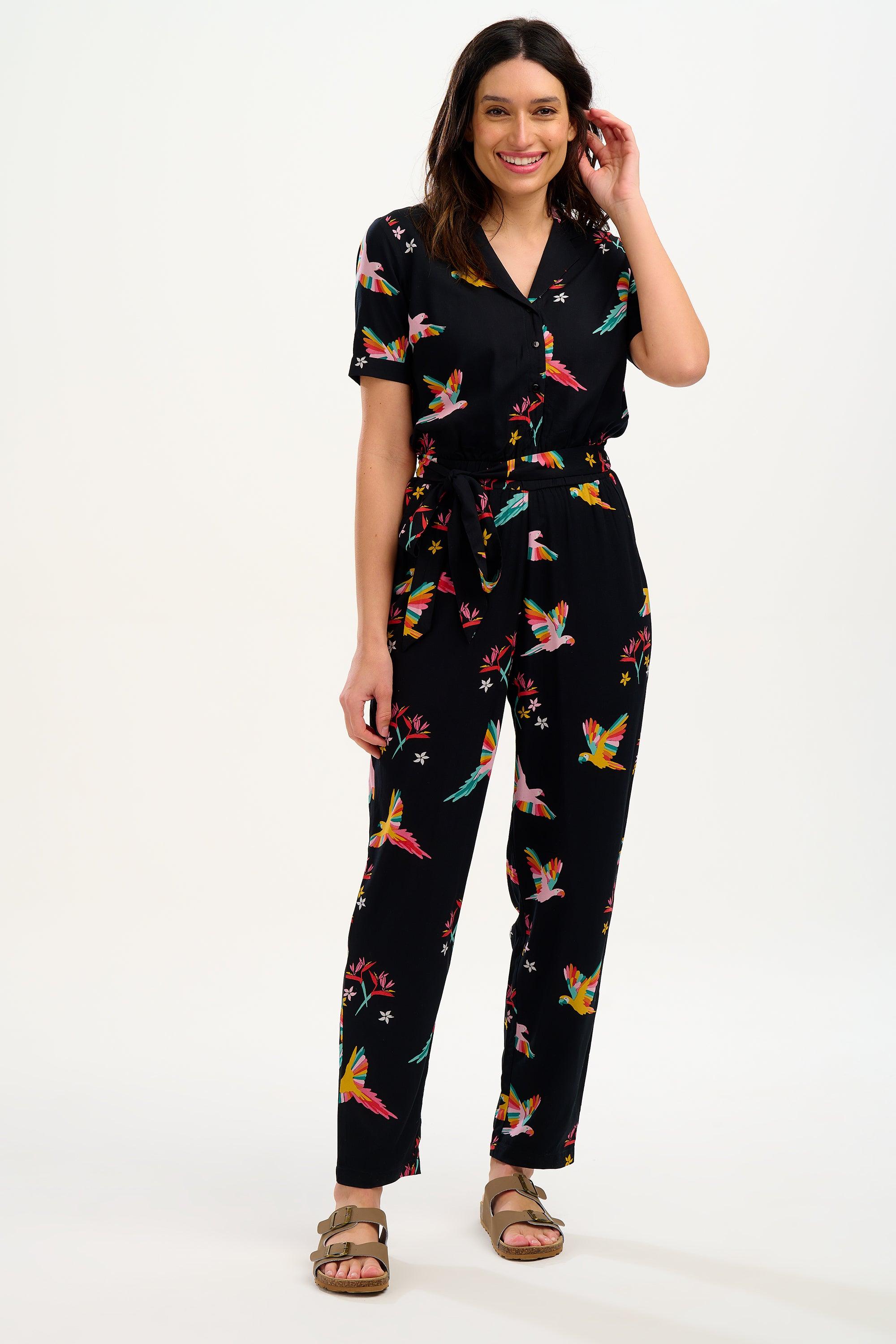 Sugarhill Madison Jumpsuit , Tropical Parrots in Black | Lyst UK
