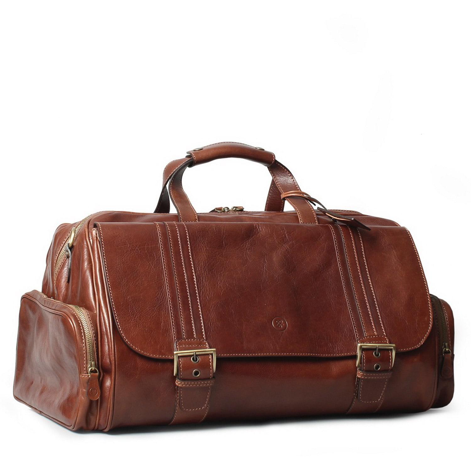 Maxwell Scott Bags Luxury Italian Leather Men&#39;s Duffle Bag Dino M Chestnut Tan in Brown for Men ...