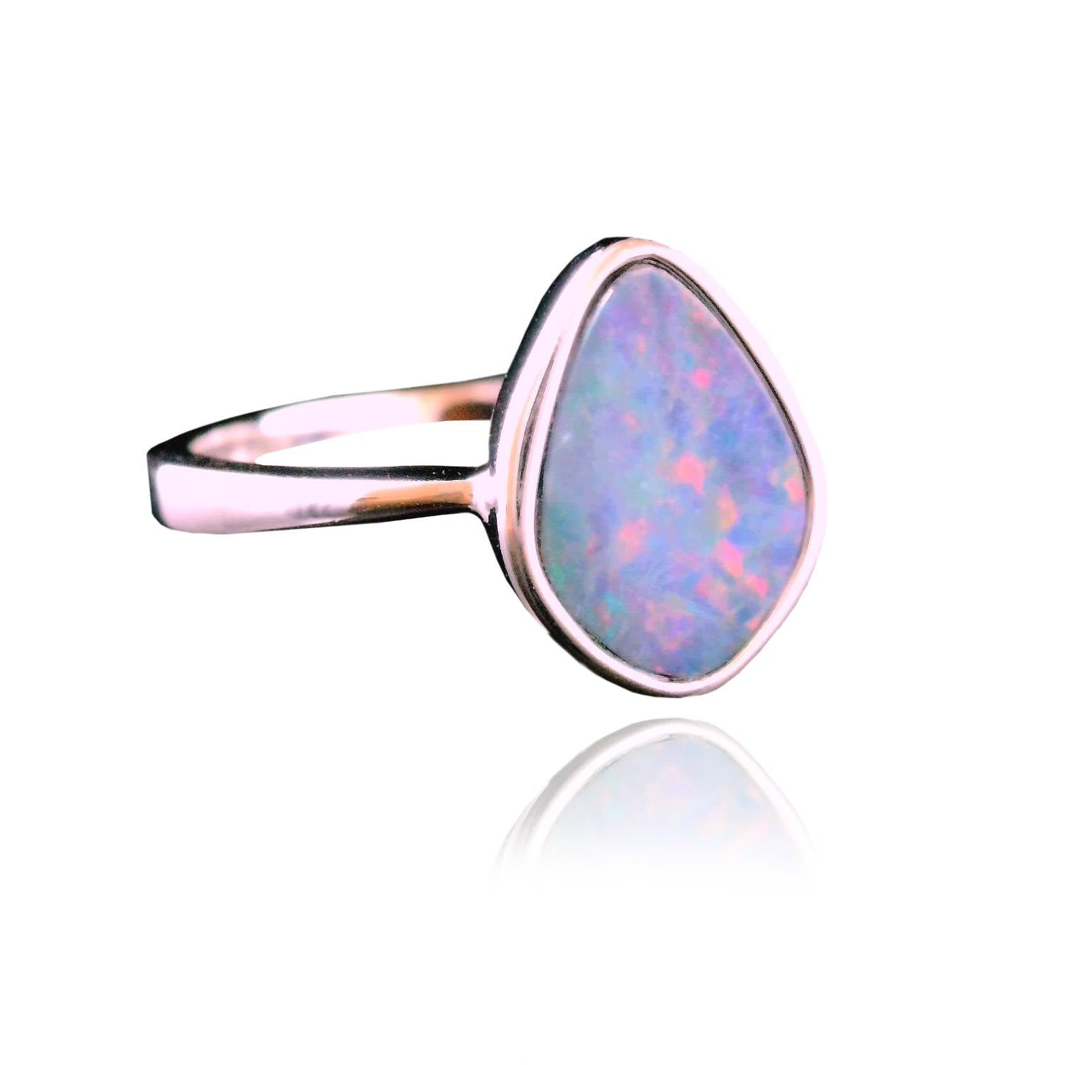 Santa Lomas Australian Opal And 18K Plated Pinky Ring in Blue for Men Lyst