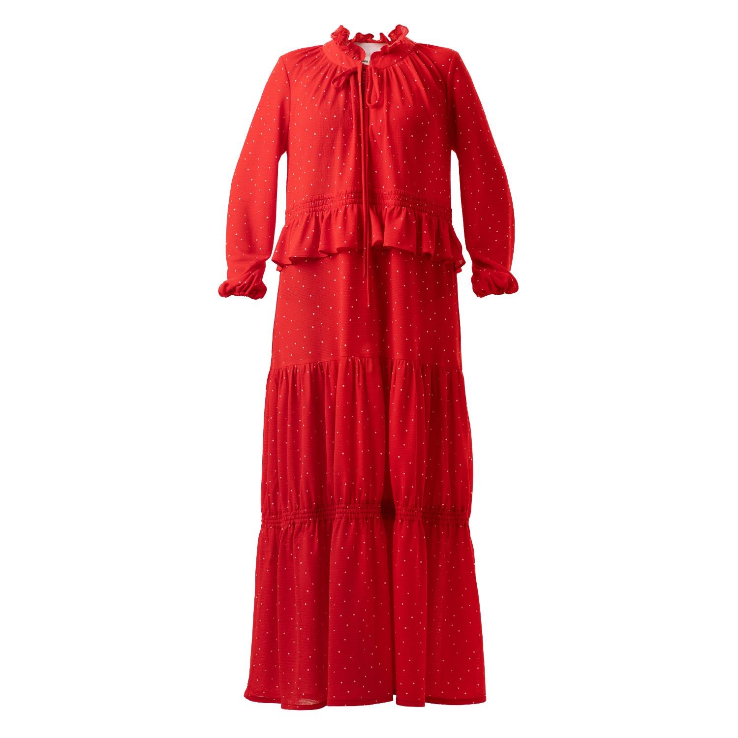 Julia Allert Synthetic Red Polka Dot Maxi Dress | Lyst