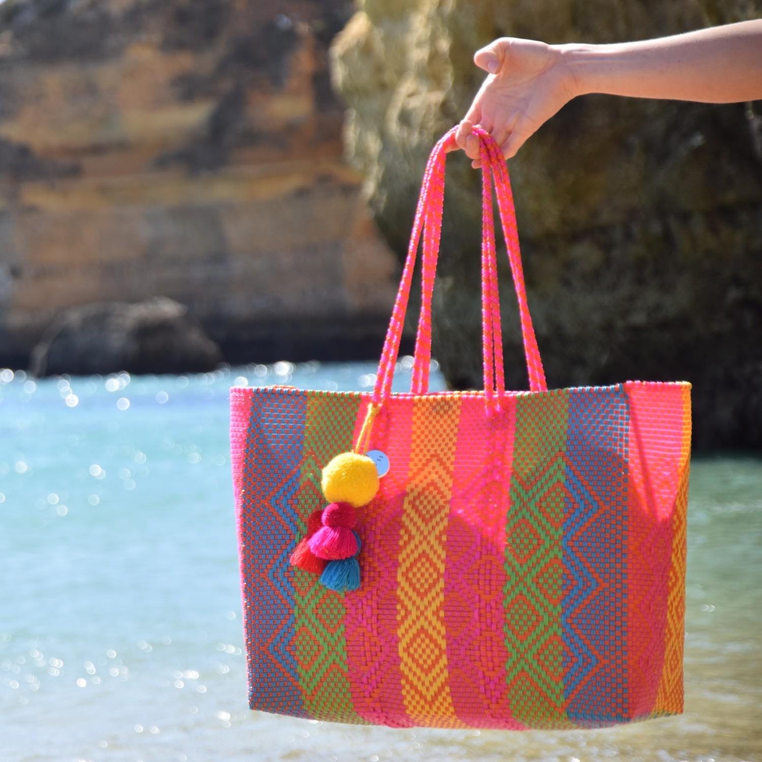recycled plastic beach bag