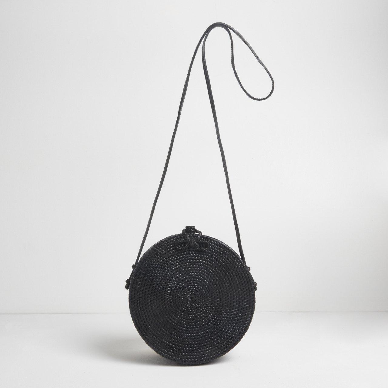 B & Floss Lanta Round Basket Bag in Black