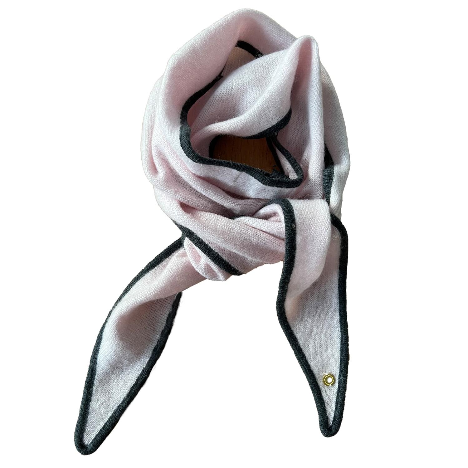 tirillm Ayla Small Neck Scarf In Soft Pure Cashmere, Powder Pink in Gray