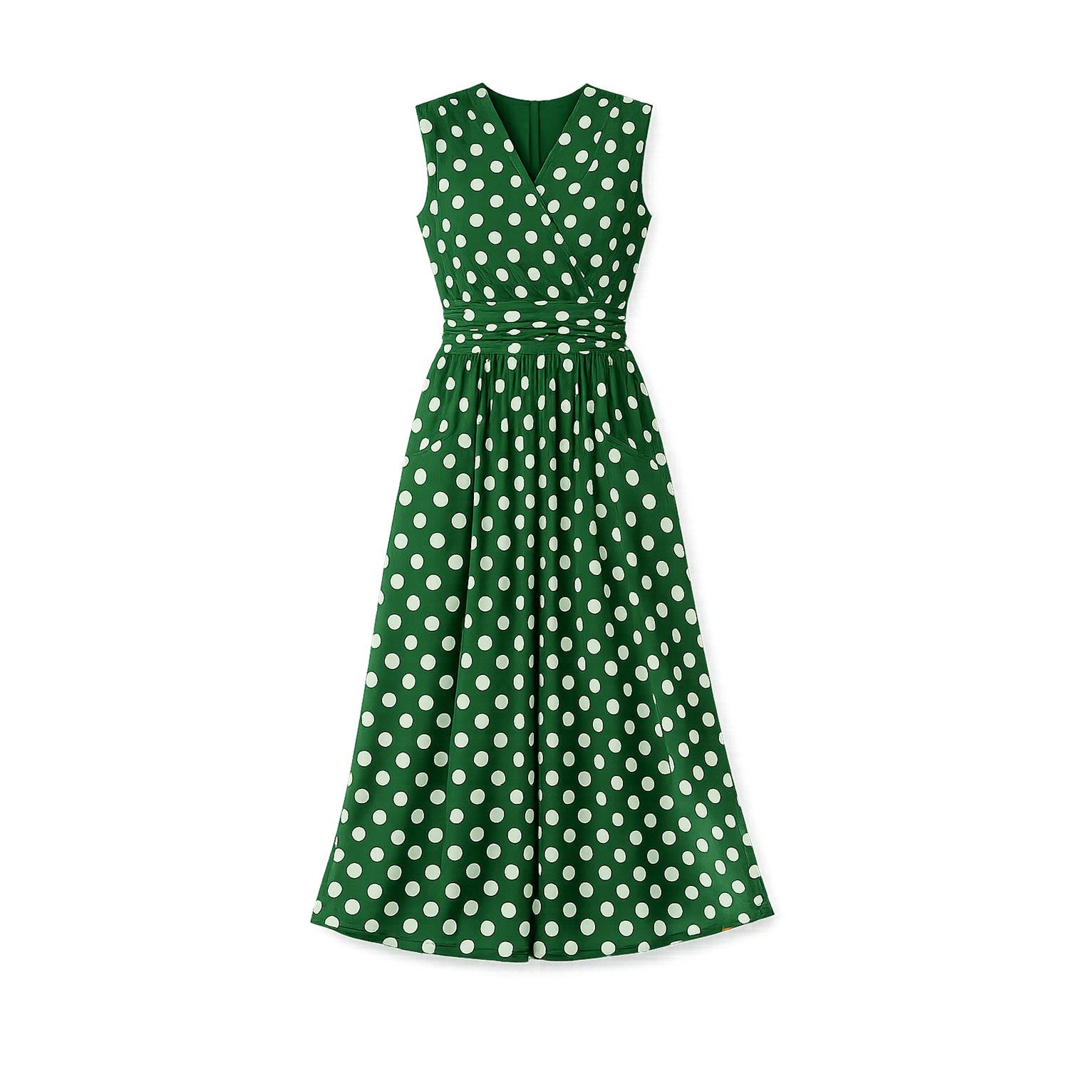 slim fit dress slacks Polkadot green linen swing dress 1950s inspired – heartmycloset