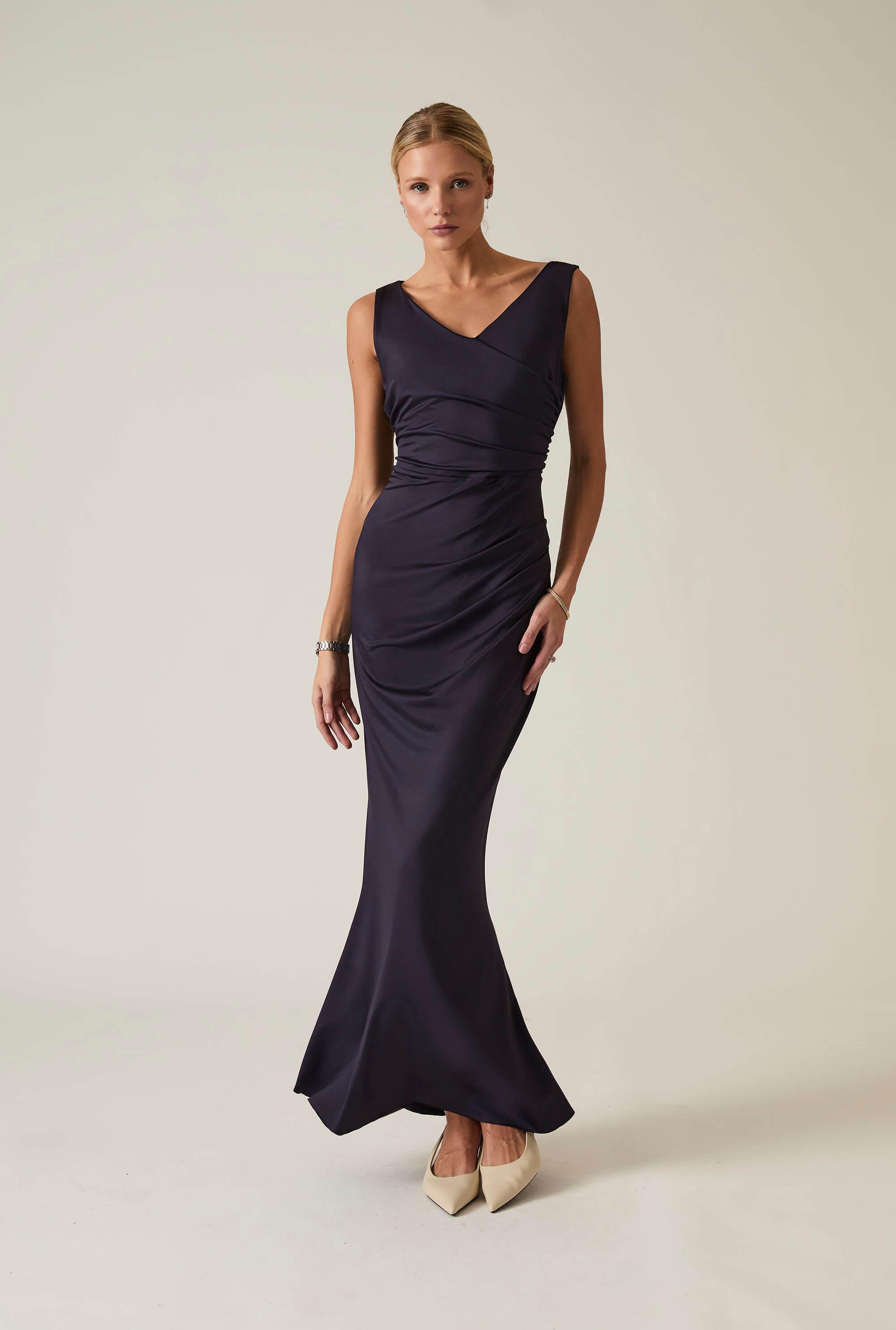 formal dresses lakeland James Sleeveless Gathered Maxi Dress in Blue SpringClean