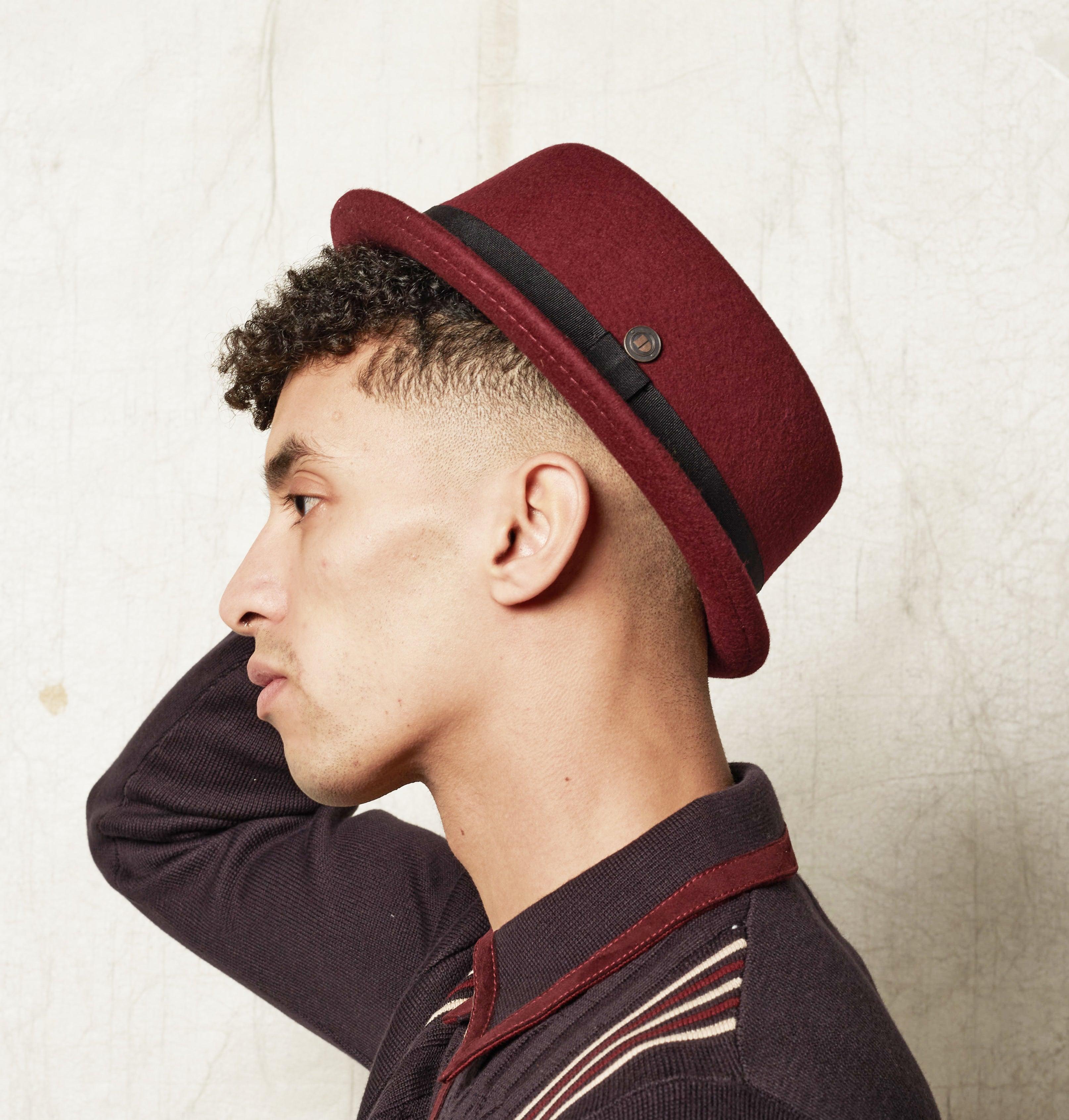 Dasmarca Hats Jack Vino Burgundy Felt Skimpy Brim Short Brim Rude Boy Mod Style Porkpie Hat in Red for Men Lyst UK