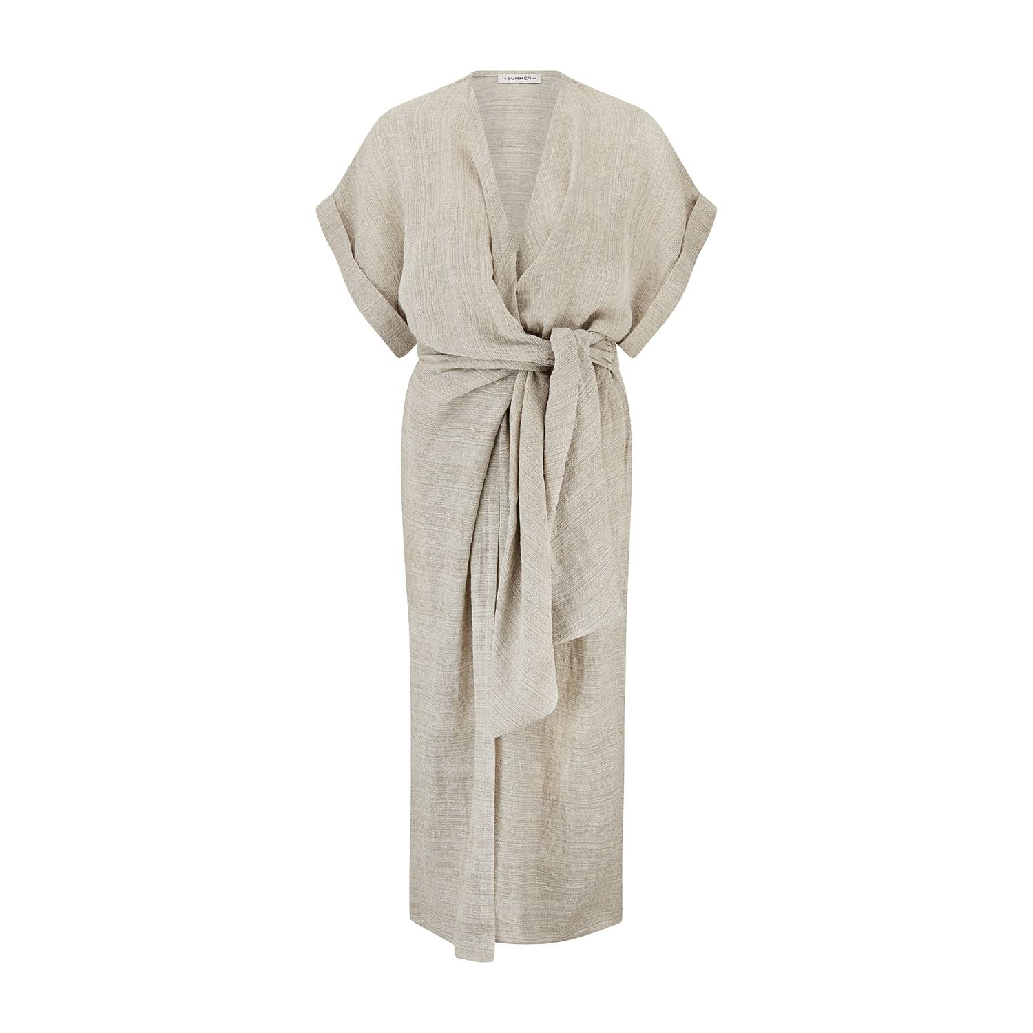 linen mini dress brown Audrey Linen Mini Dress