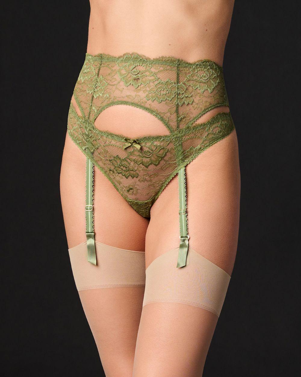 green garter belt set Marie Jo JUNOO Jasper Green garter belt main image 0