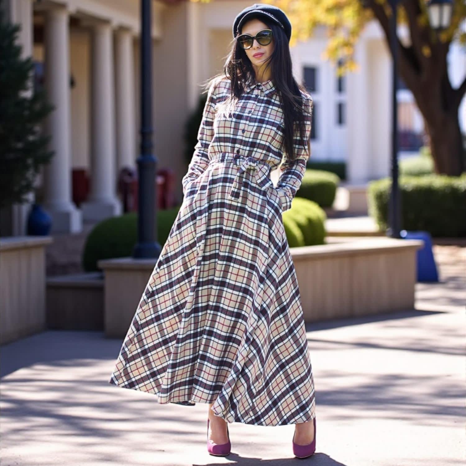 plaid dress fashion Queen Of Sparkles Green Plaid Oversized Shamrock Cotton Tank Dress – Deja  Nu Tx main image 1