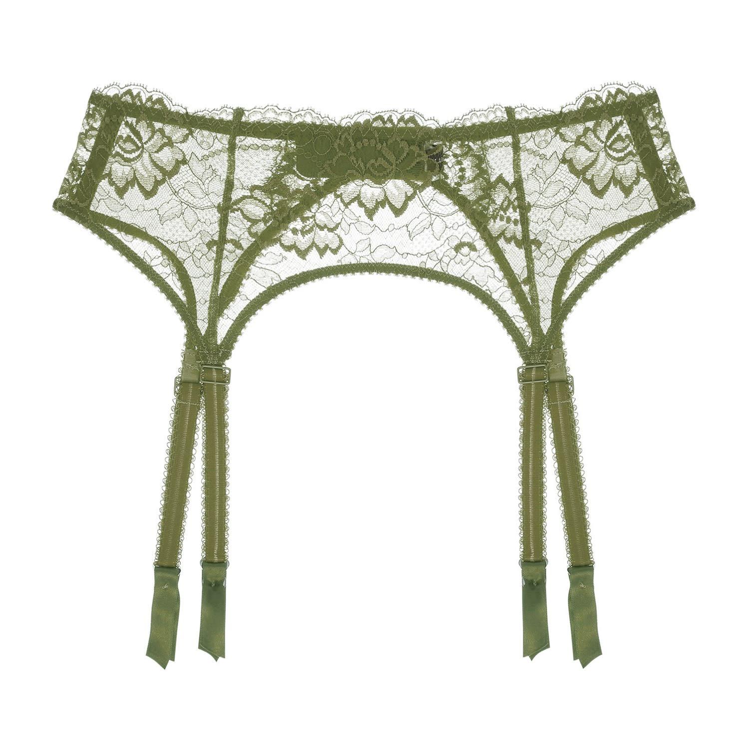 Journelle Isabel Suspender Belt Picholine in Green