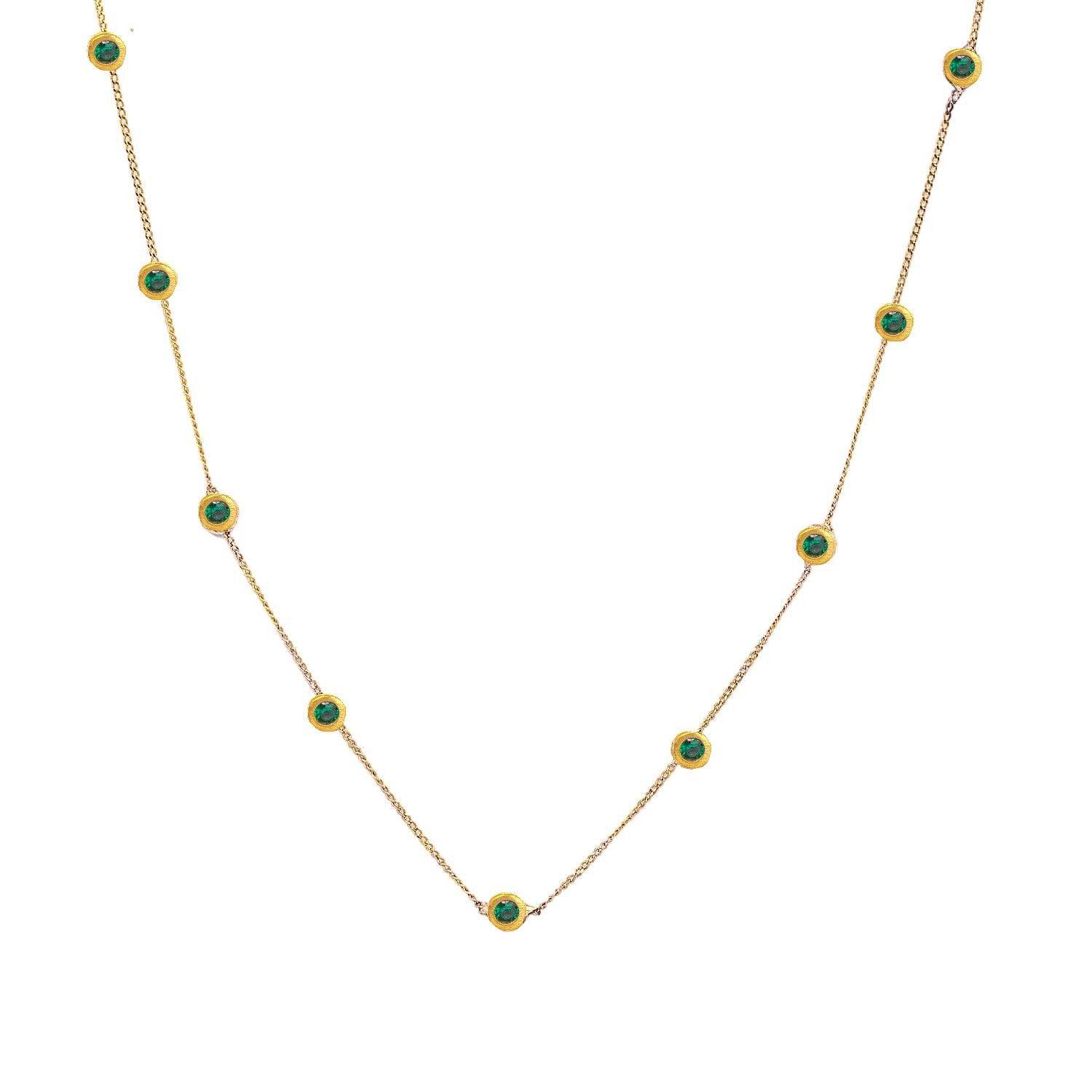 Lily Flo Jewellery Starlight Emerald Station Necklace in Metallic | Lyst