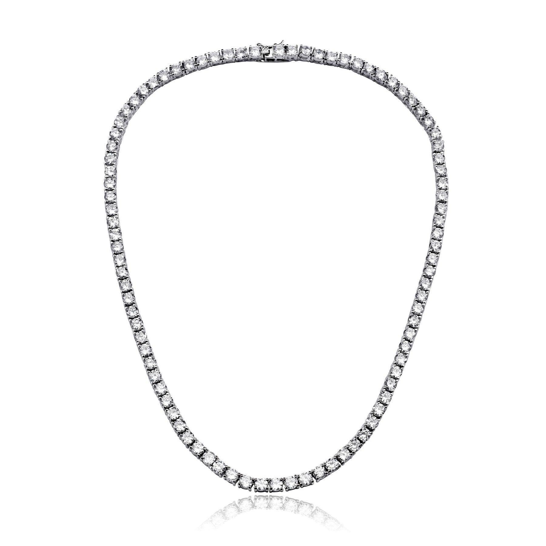 Genevive plated cz tennis best sale necklace