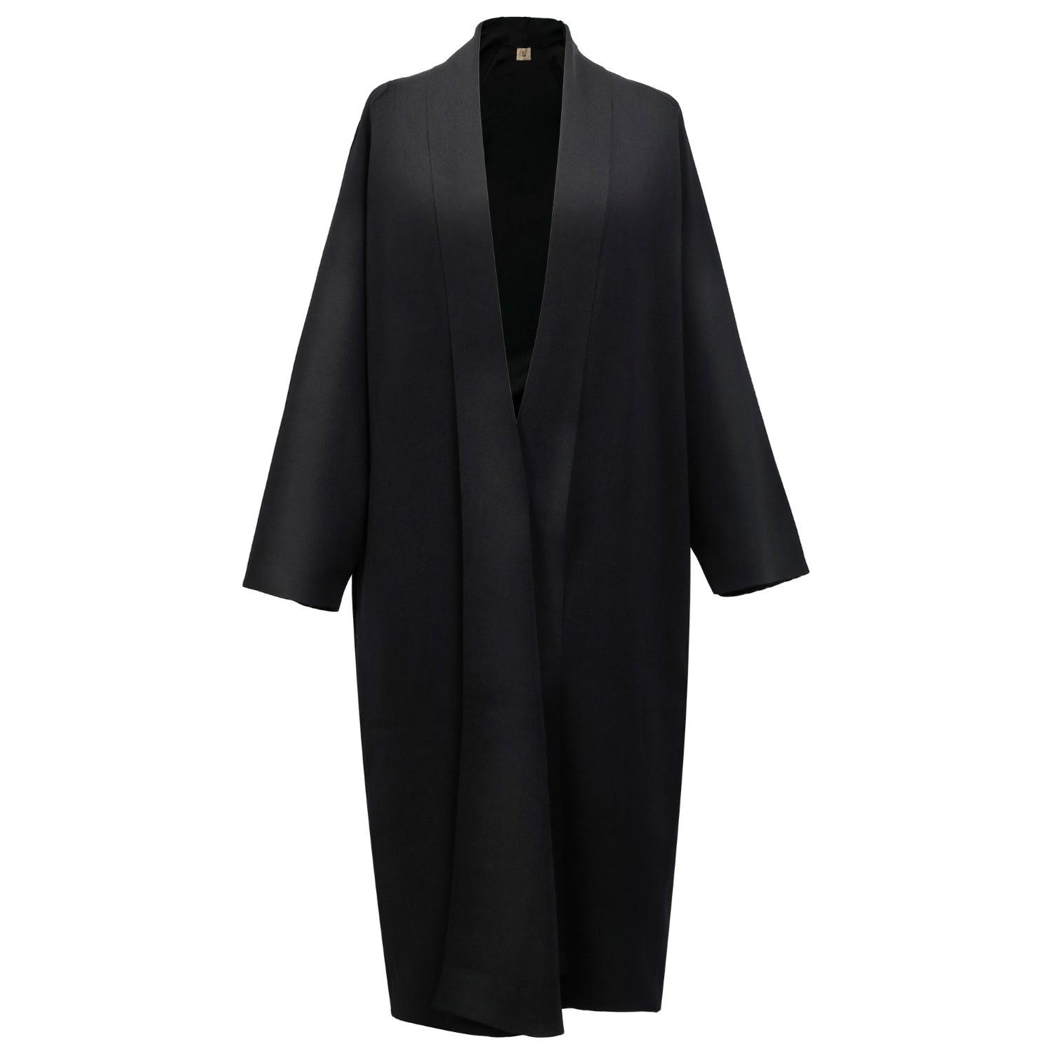 Smart and Joy Long Kimono Style Cardigan in Black Lyst UK