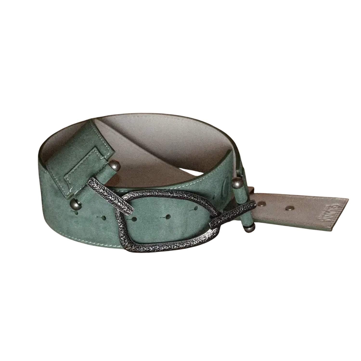 slim fit dress slacks Green Obi belt soft genuine leather wrap belt main image 0
