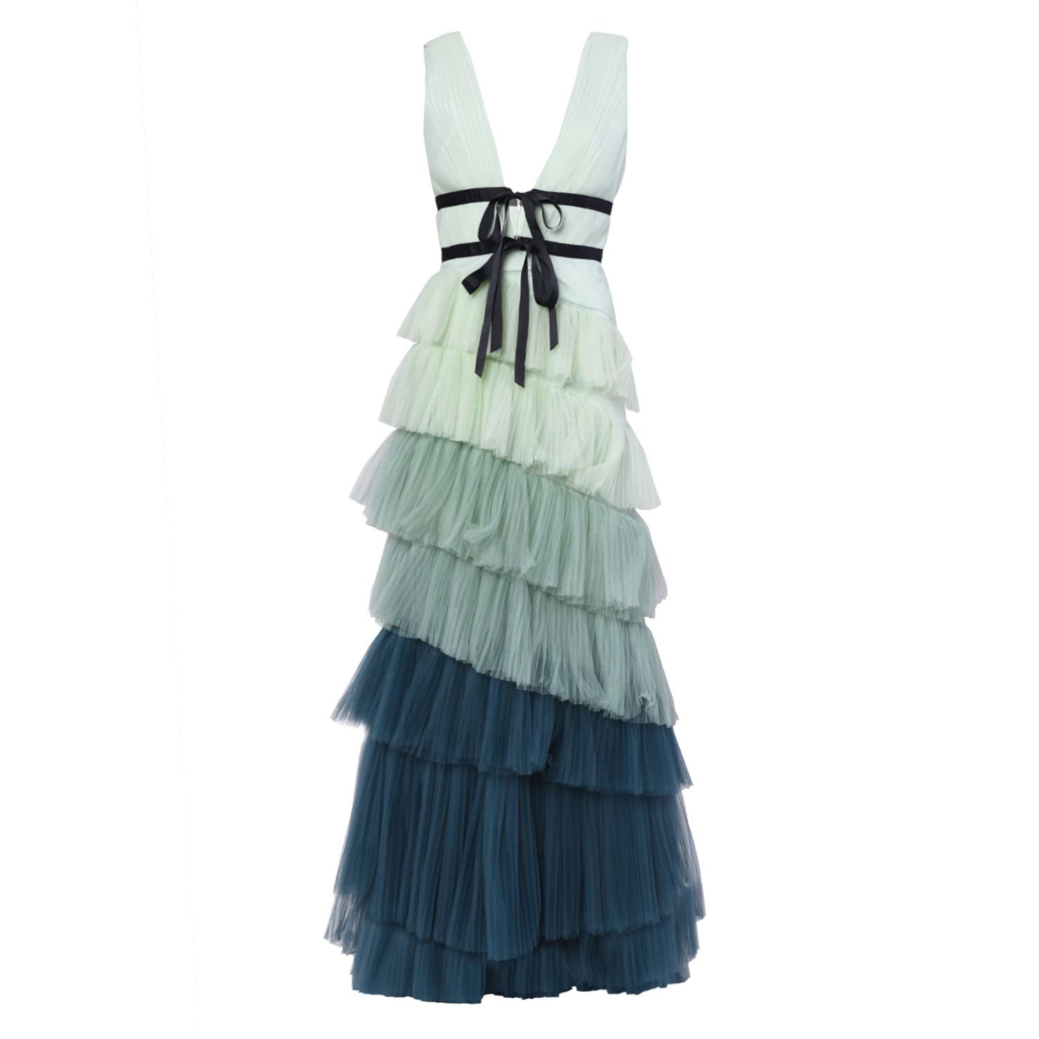 True Decadence Green Ombre Tiered Tulle ...