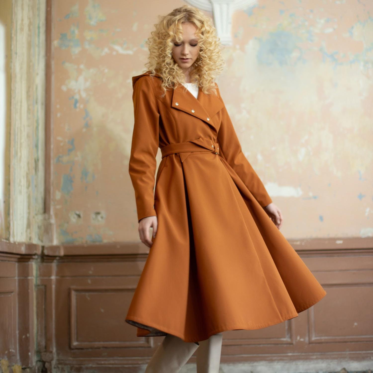 RainSisters Coat With Hood: Caramel Field in Brown Lyst UK