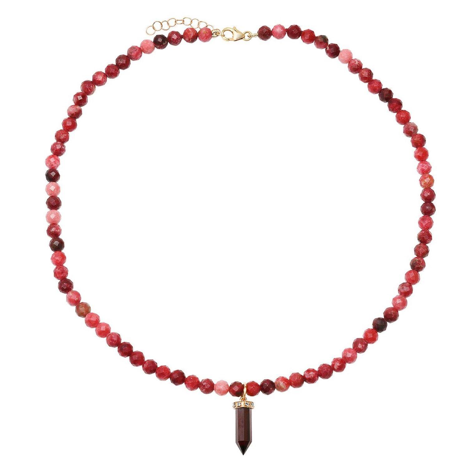 Soul Journey Jewelry Passionate Garnet & Thulite Pendulum Necklace in ...