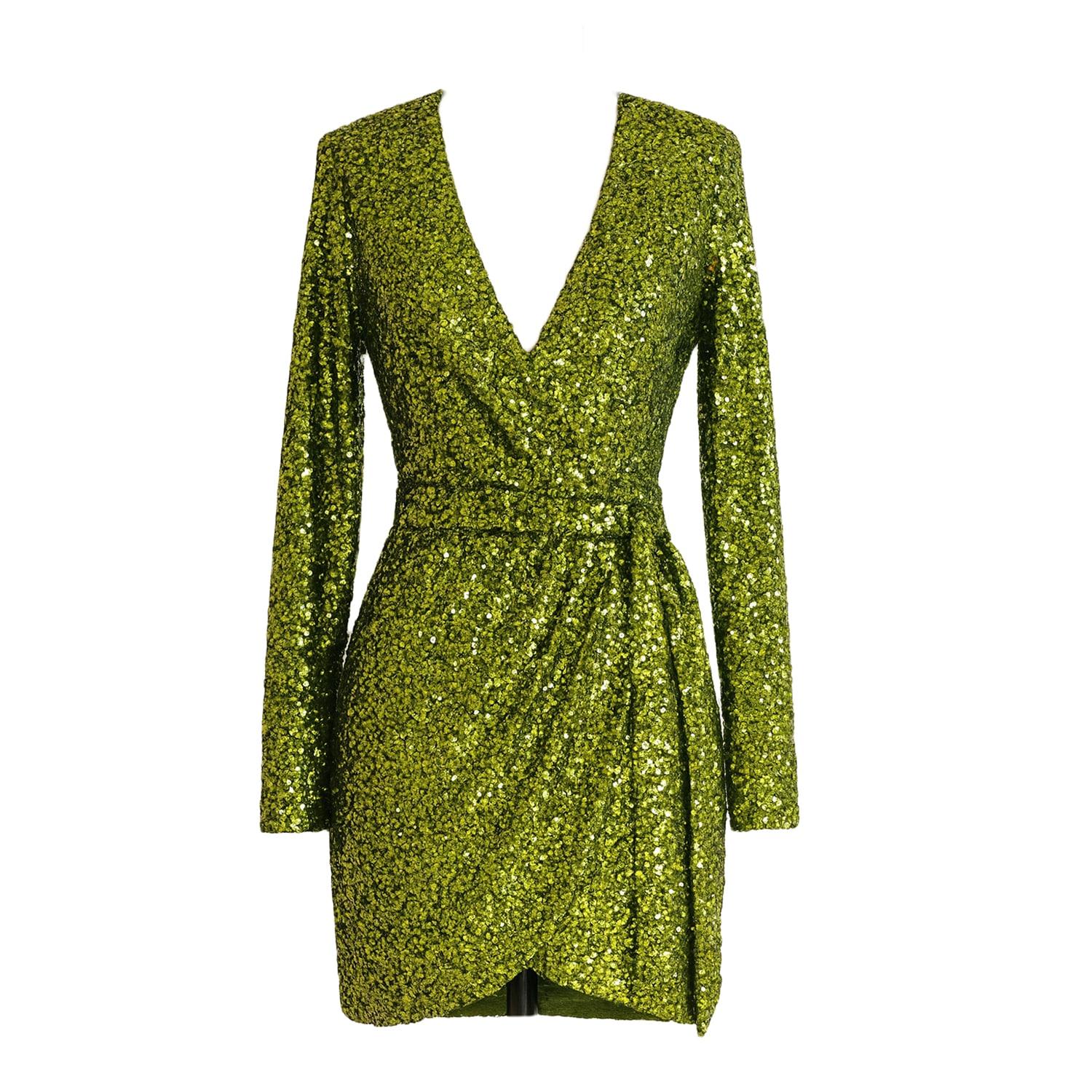 Designer Green Sequin Wrap Dresses for Women - Up to 73% off | Lyst