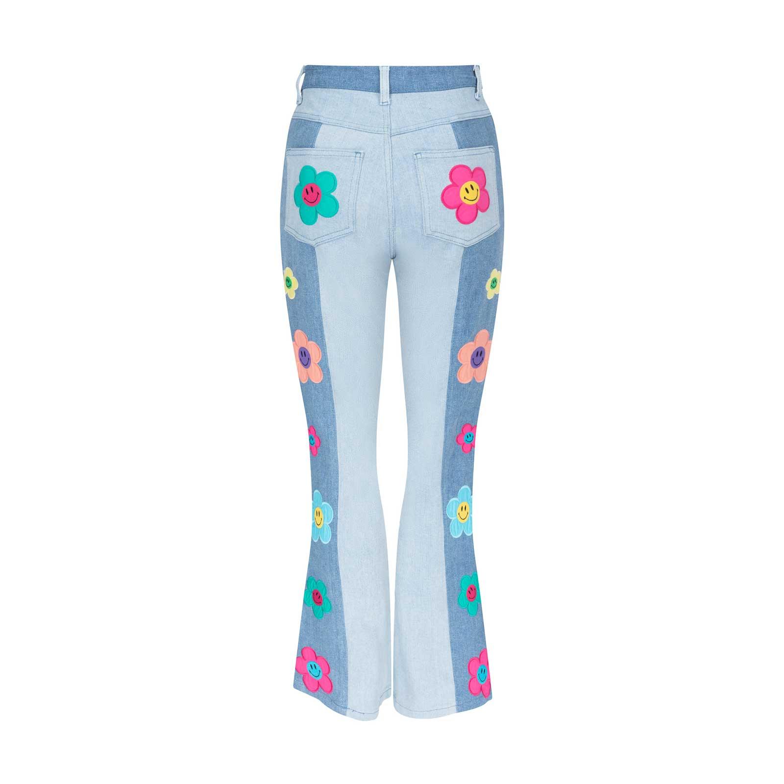Easy Tiger Flower Power Kick Flare Jeans in Blue