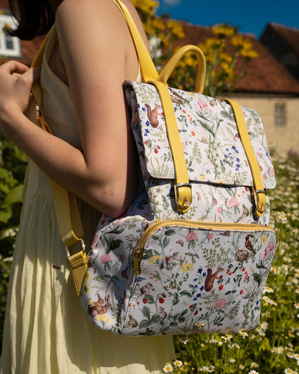 FABLE LONDON MEADOW CREATURES IVORY BACKPACK Fable England Meadow Creatures Medium Backpack in Metallic  main image 2