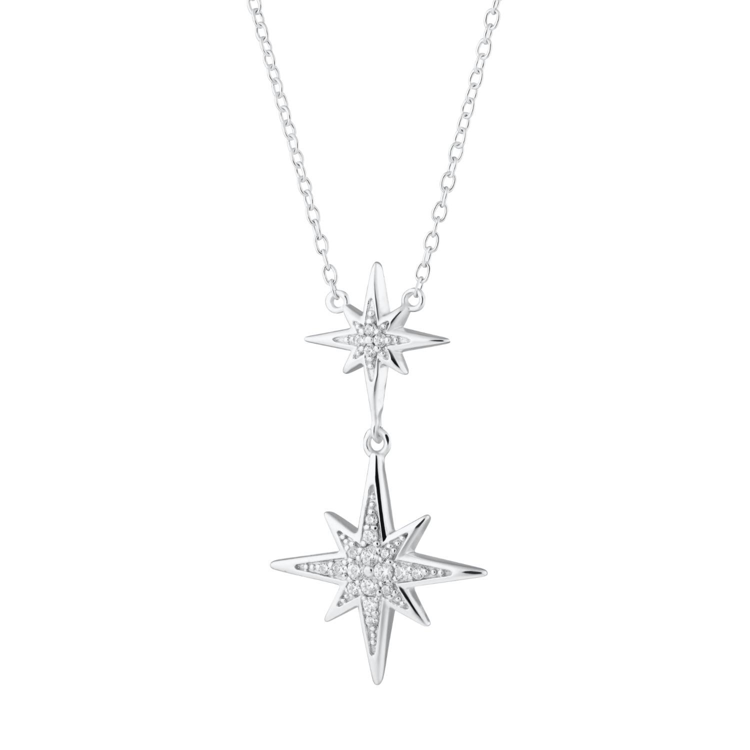 Scream Pretty Silver Art Deco Star Necklace in Metallic | Lyst