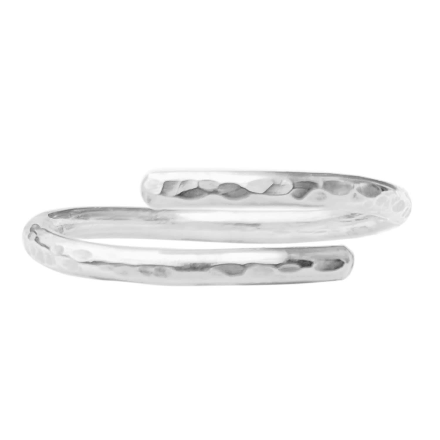 Kiri & Belle Adjustable Hammered Sterling Ring in White | Lyst