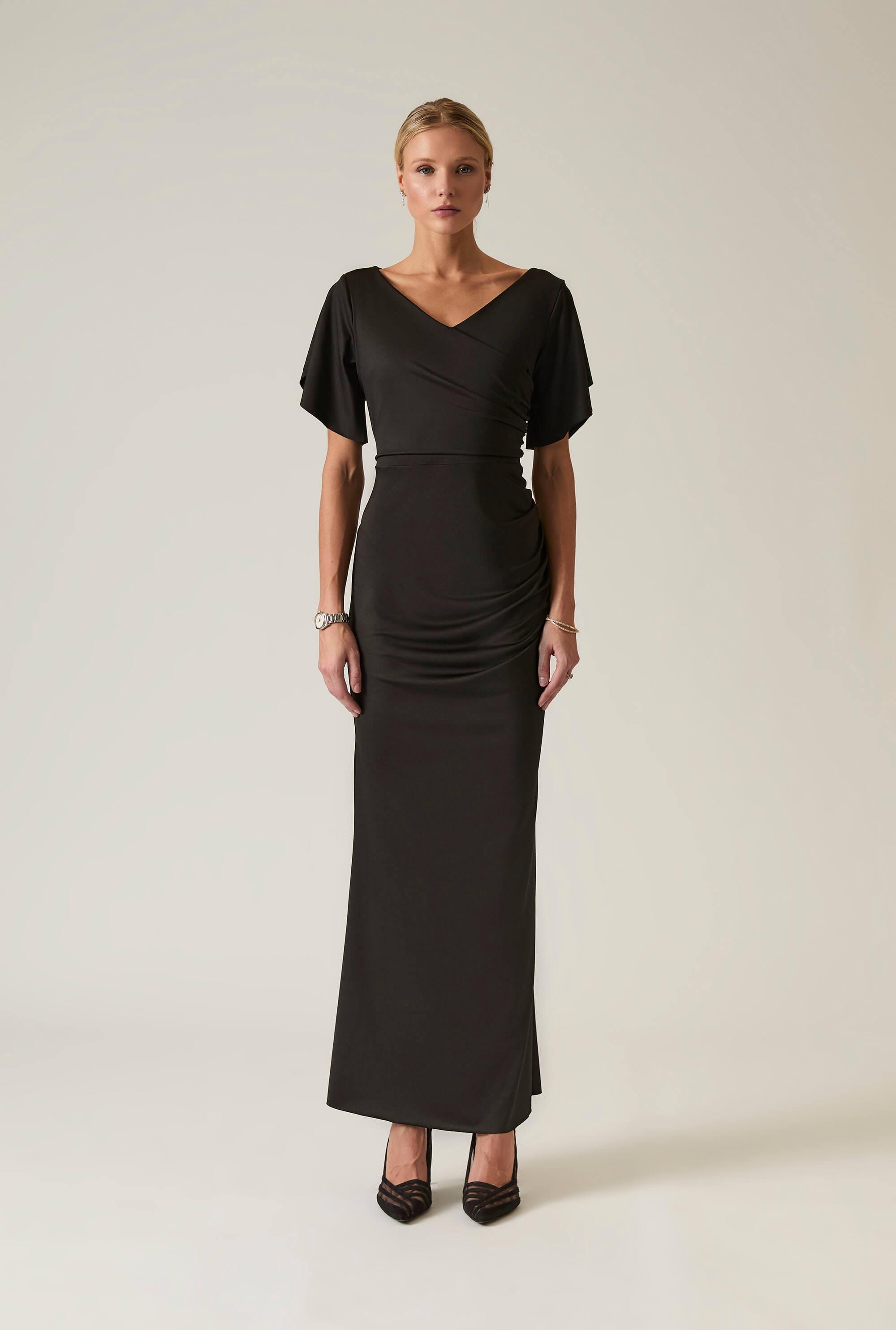 formal dresses lakeland James Gathered Maxi Dress in Black SpringClean