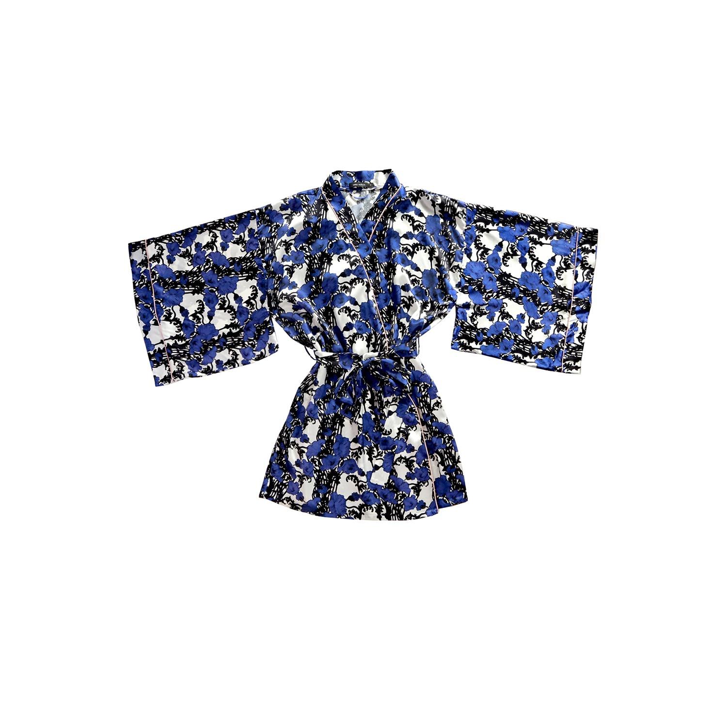 Emma Wallace Papaver Dressing Gown in Blue | Lyst