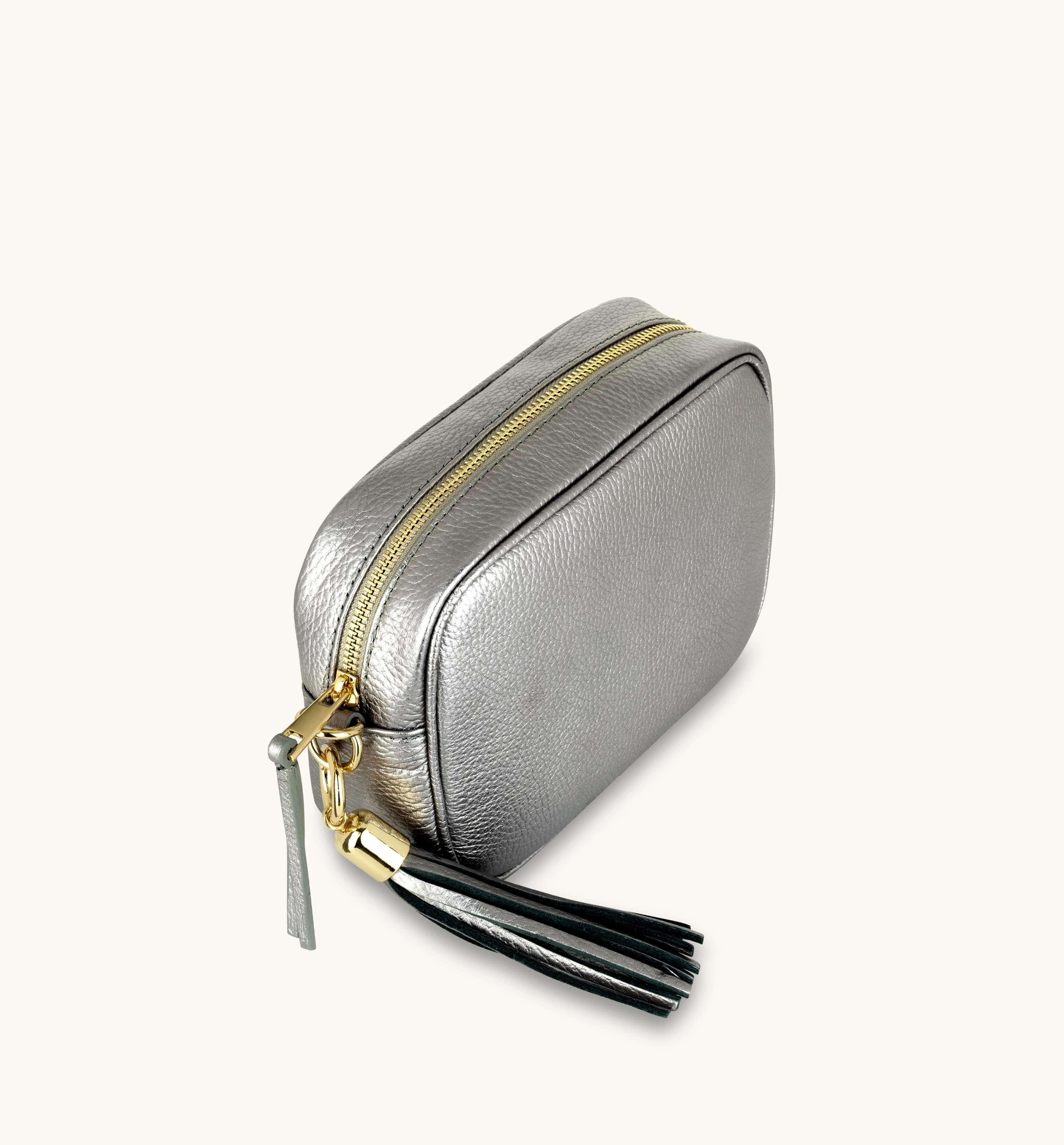 Apatchy London Grey Leather Makeup Bag Apatchy London The Tassel