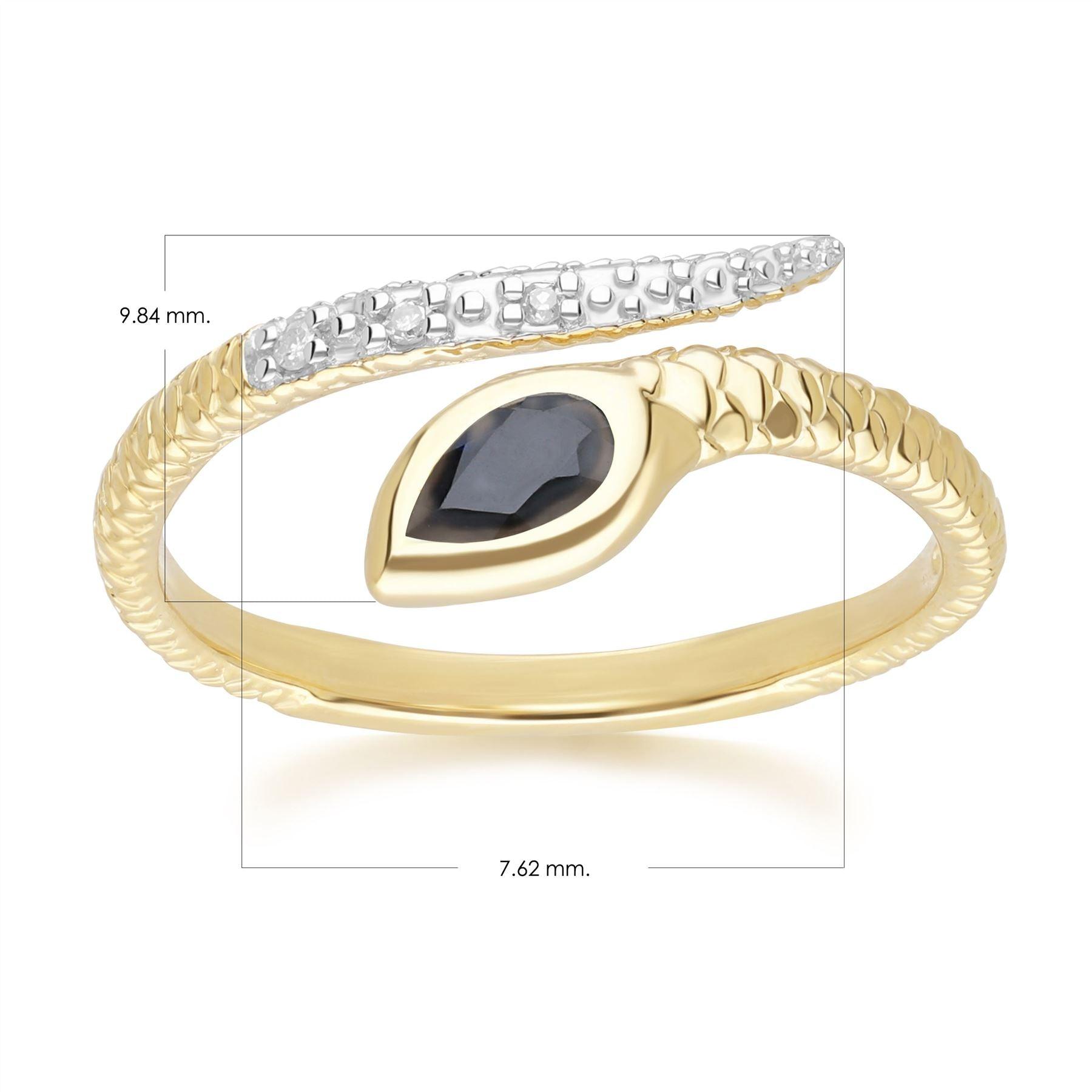 Gemondo Sapphire & Diamond Snake Ring In Yellow Gold in Metallic | Lyst