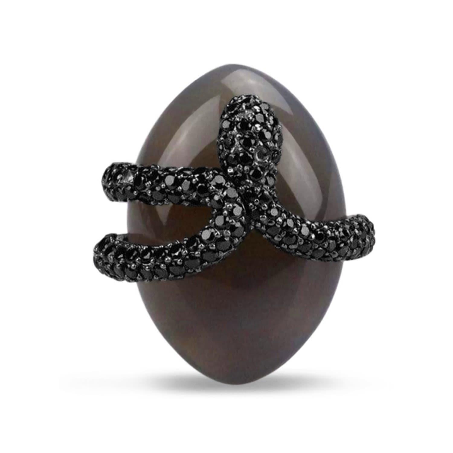 Bellus Domina Agate Umbra Sea Snake Cocktail Ring in Grey (Gray) - Lyst