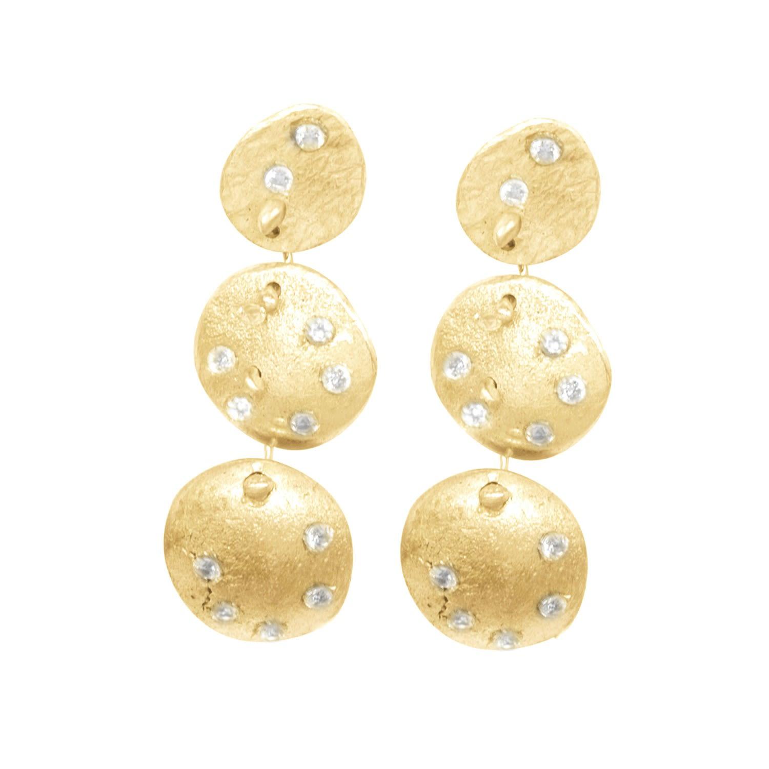 Lily Flo Jewellery Oberon 3 Drop Earrings In Gold Metallic Lyst