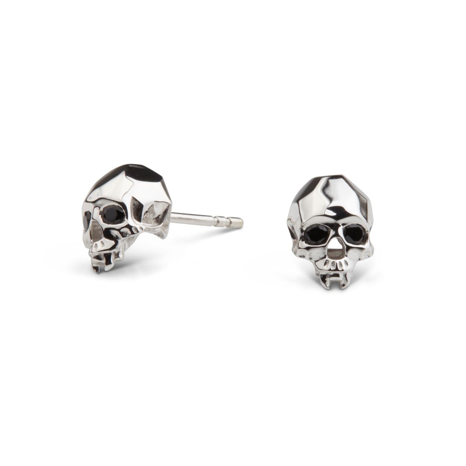 Kasun Vampire Skull Stud Earrings Silver in Metallic | Lyst