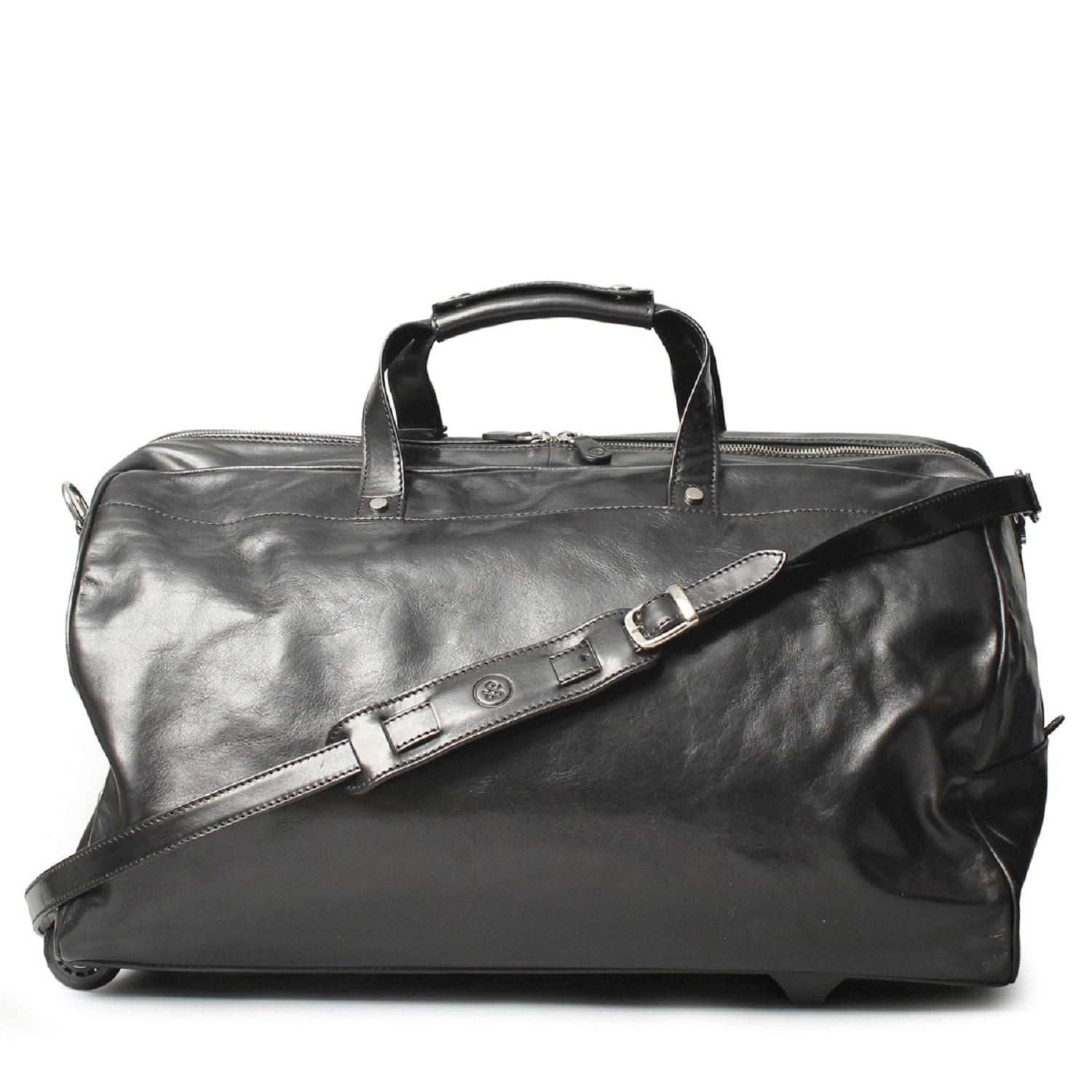 Maxwell Scott Bags Luxury Italian Leather Men&#39;s Duffle Bag Dino Night Black for Men - Lyst
