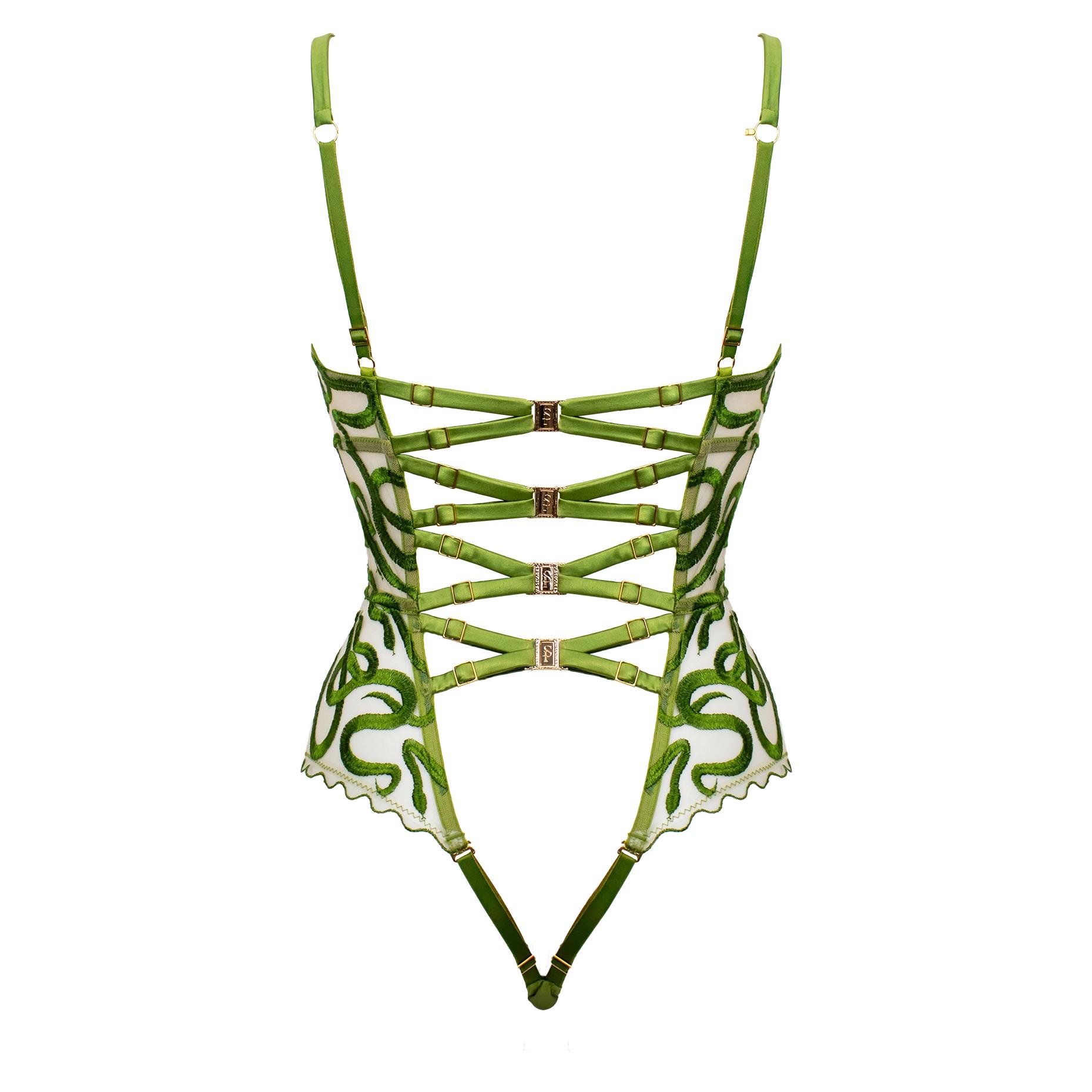 Studio Pia ' Naga Balconette Bodysuit Jungle in Green | Lyst UK