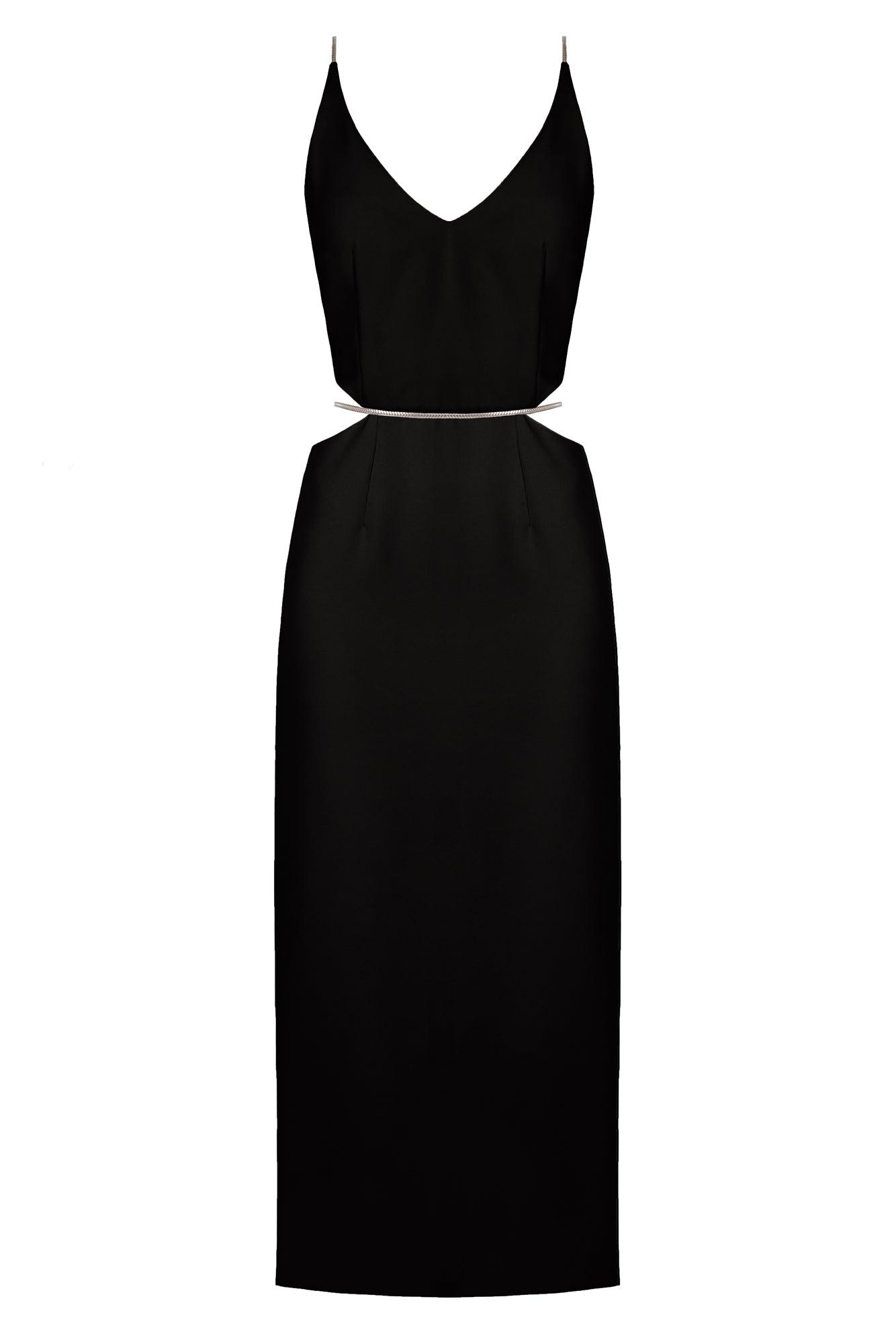 UNDRESS Alma Midi Dress With Flat Snake Braces in Black Lyst