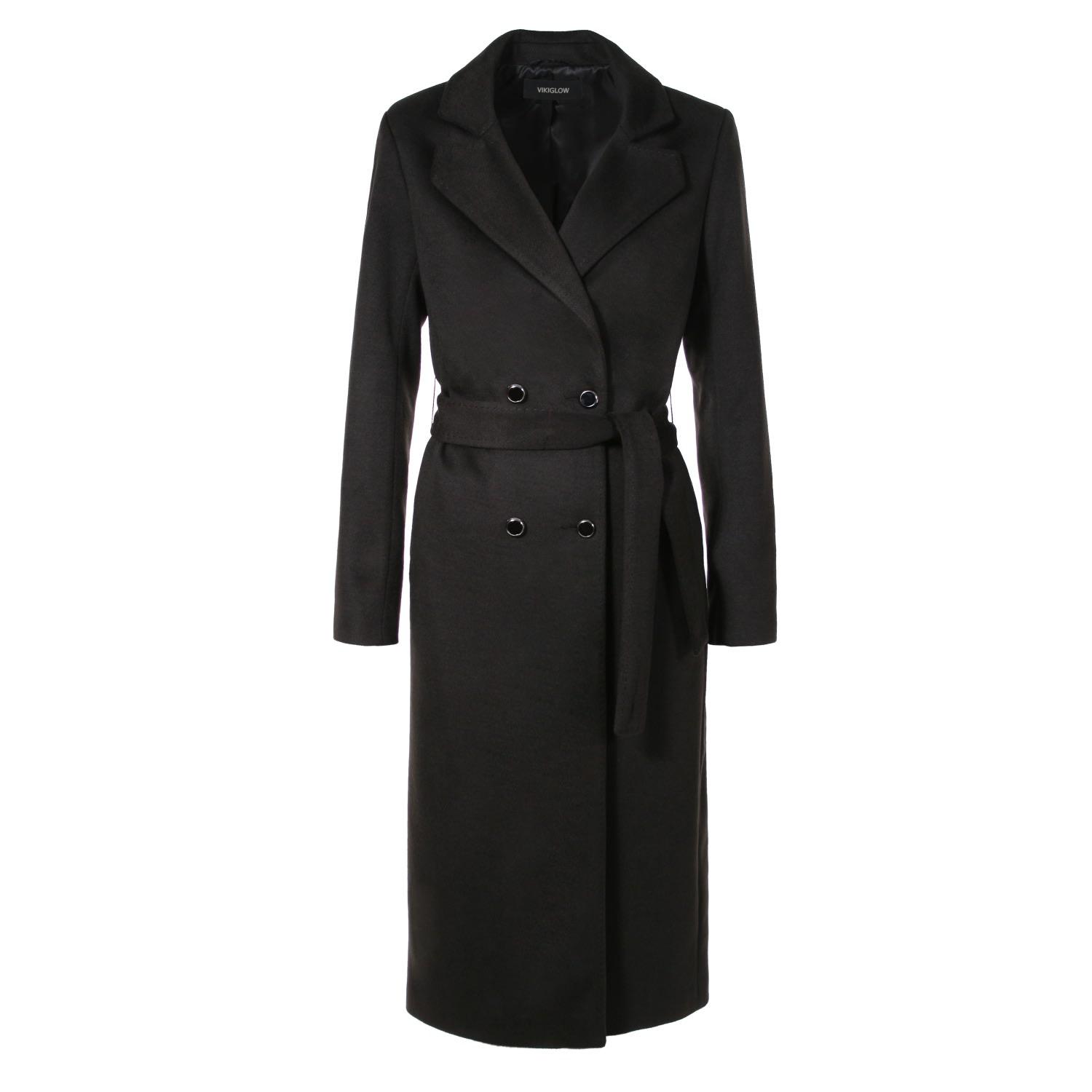 VIKIGLOW Adeline Double Breasted Midi Coat in Black | Lyst