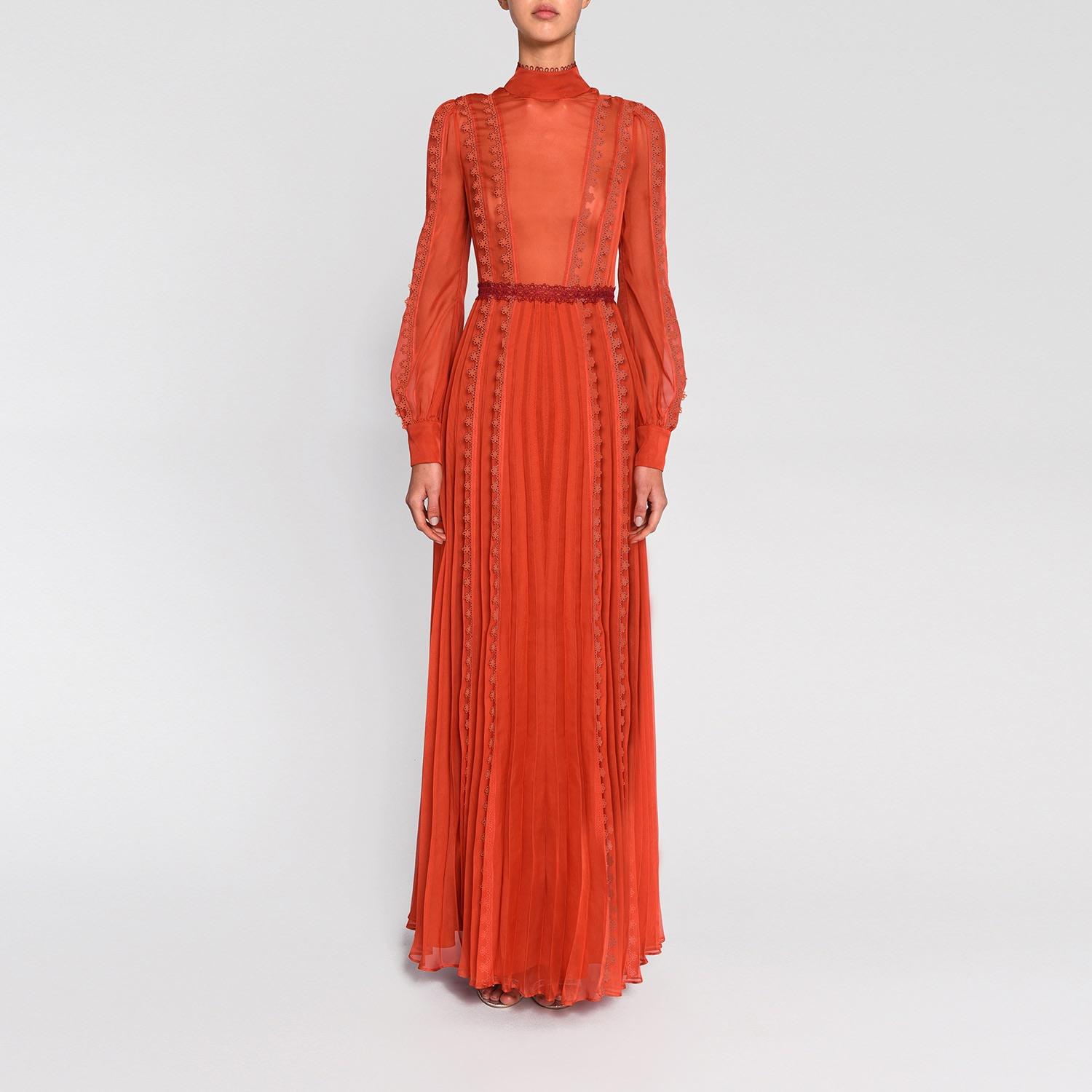 True Decadence Burnt Orange Long Sleeved Maxi Dress | Lyst UK