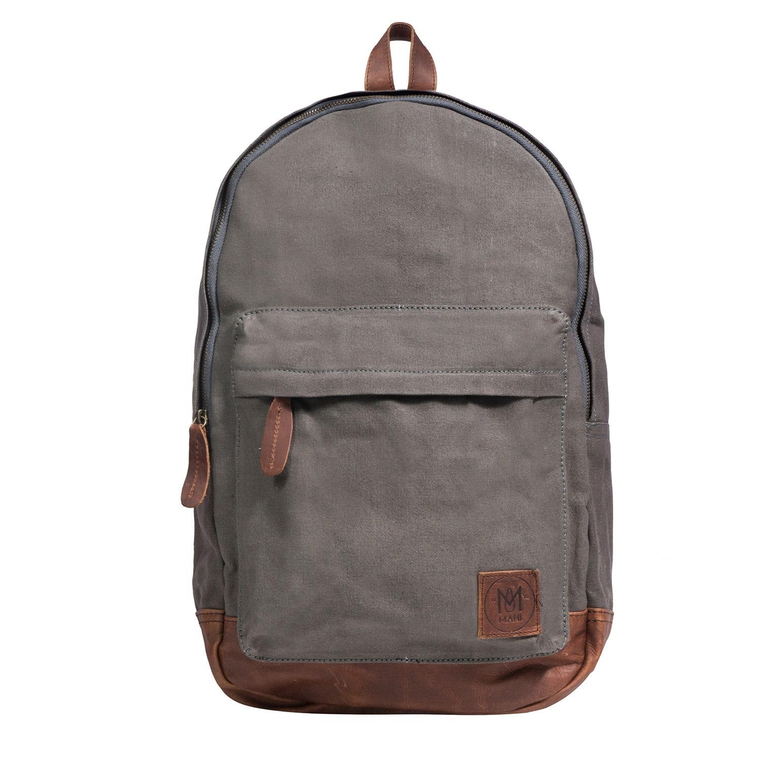Mahi Leather Canvas Classic Backpack Rucksack In Grey Canvas in Gray for Men | Lyst