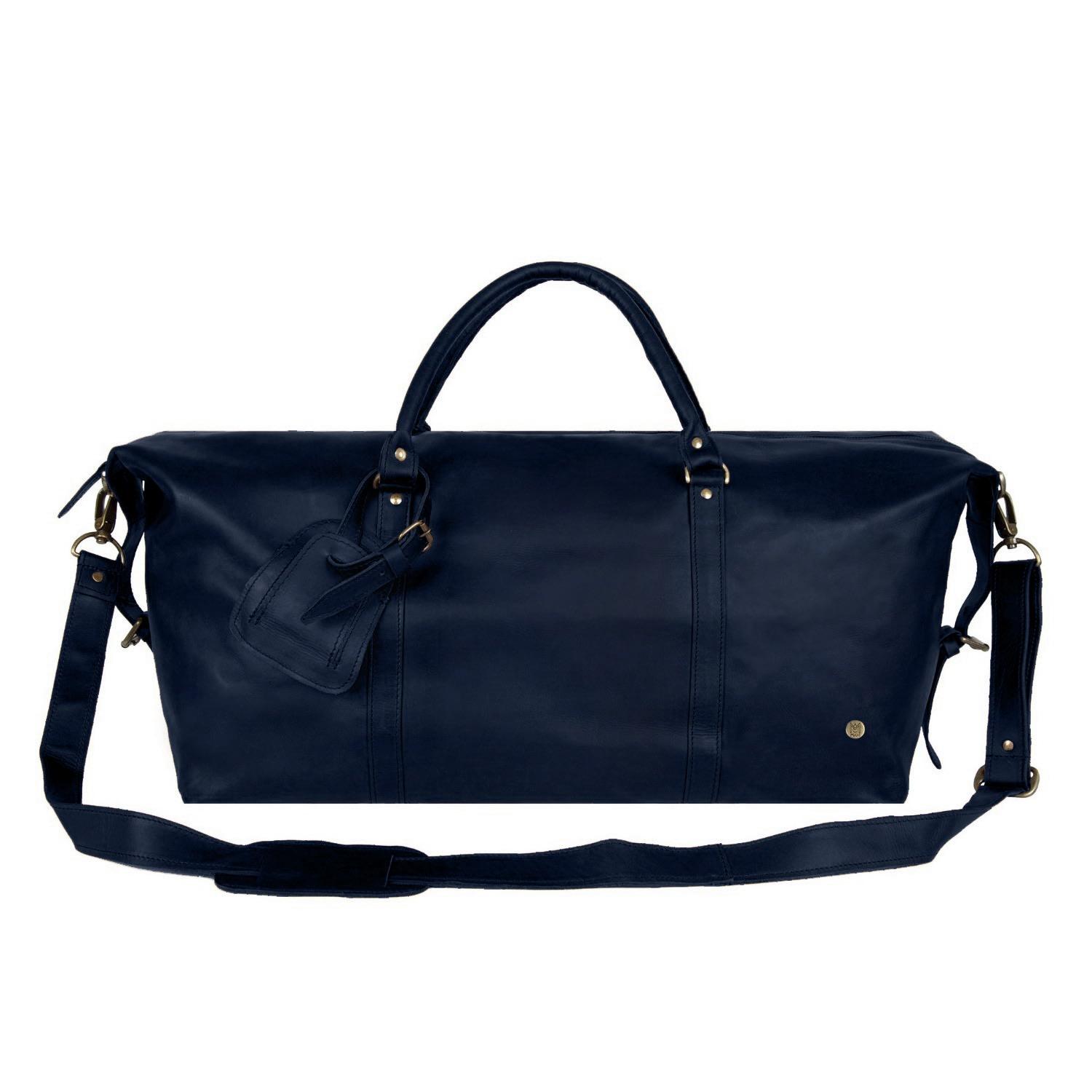 MAHI Leather Long Armada Duffle Weekend Holdall Bag In Navy in Blue for Men - Lyst