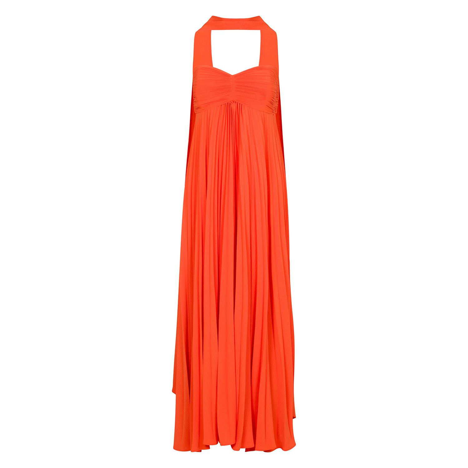 green emerald velvet dress Sapphira Off The Shoulder Gown in Orange