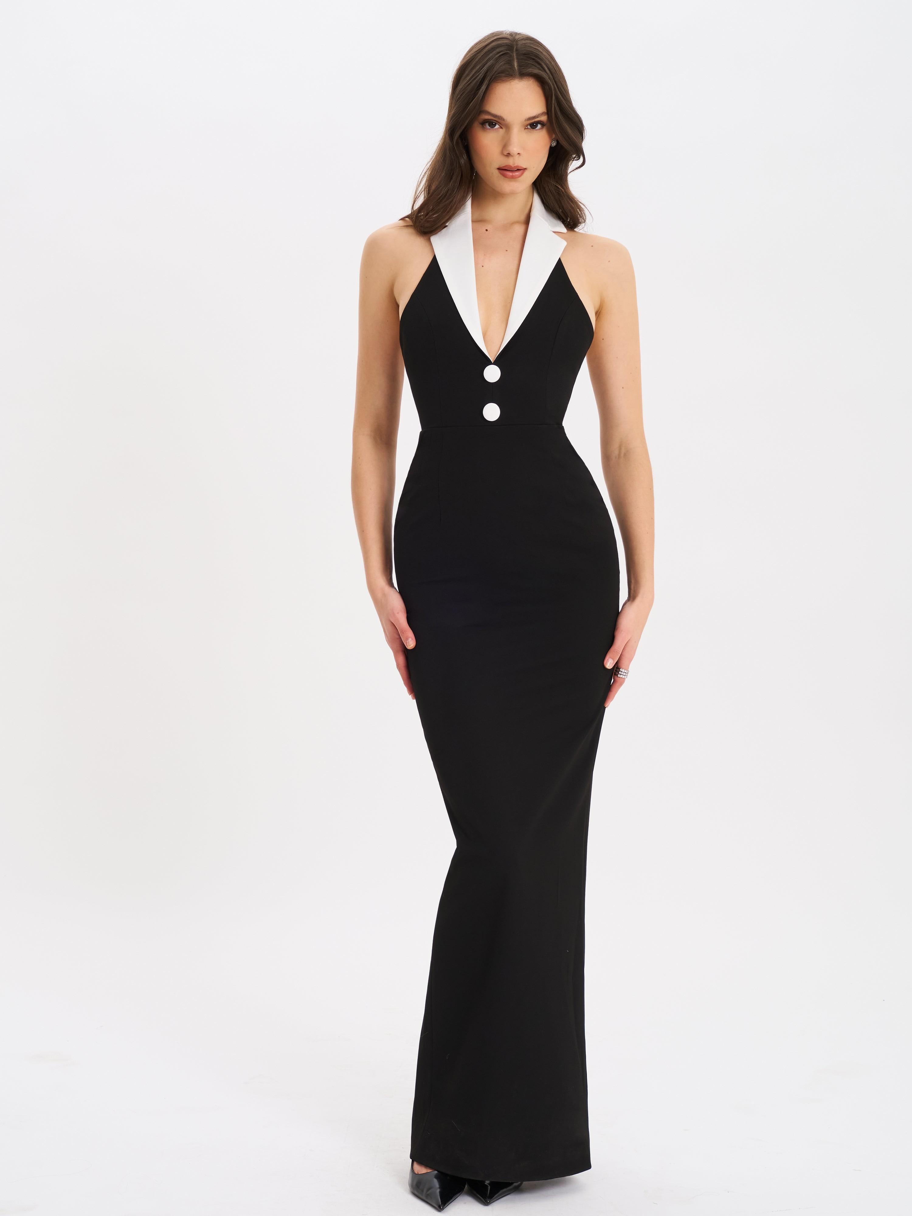 Miss Circle New York Raelyn & Business Casual Maxi Dress in Black
