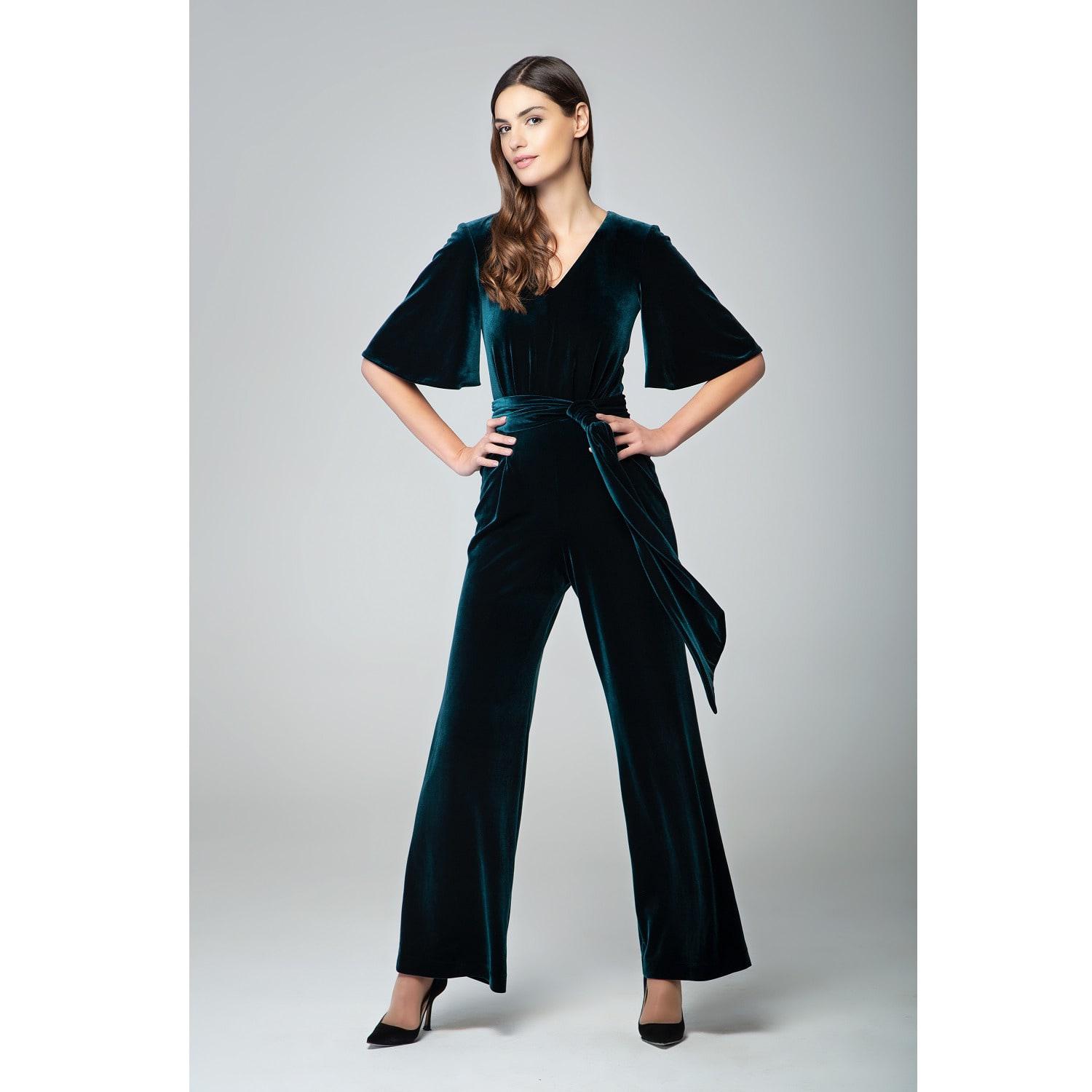 emerald velvet jumpsuit