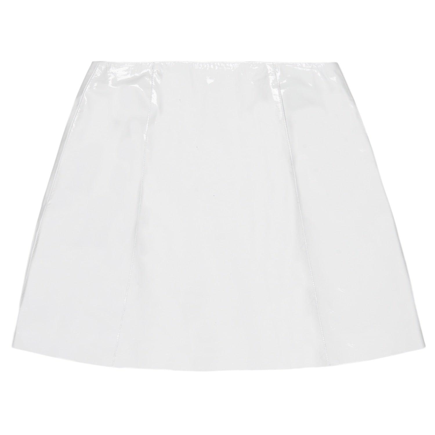 VEIL LONDON White Patent Leather Skirt 