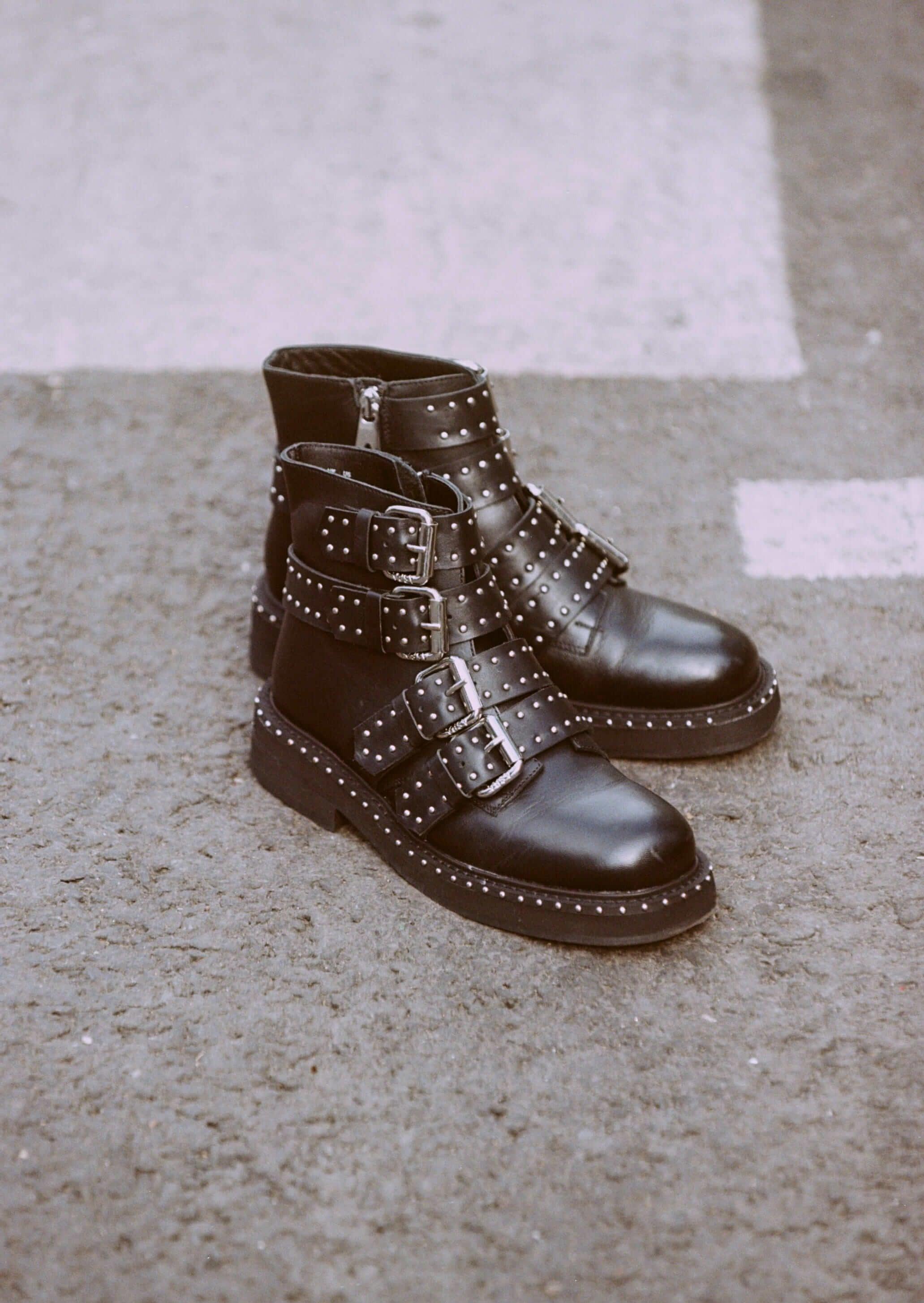 ASRA Camelia Buckle Boot in Black Lyst UK