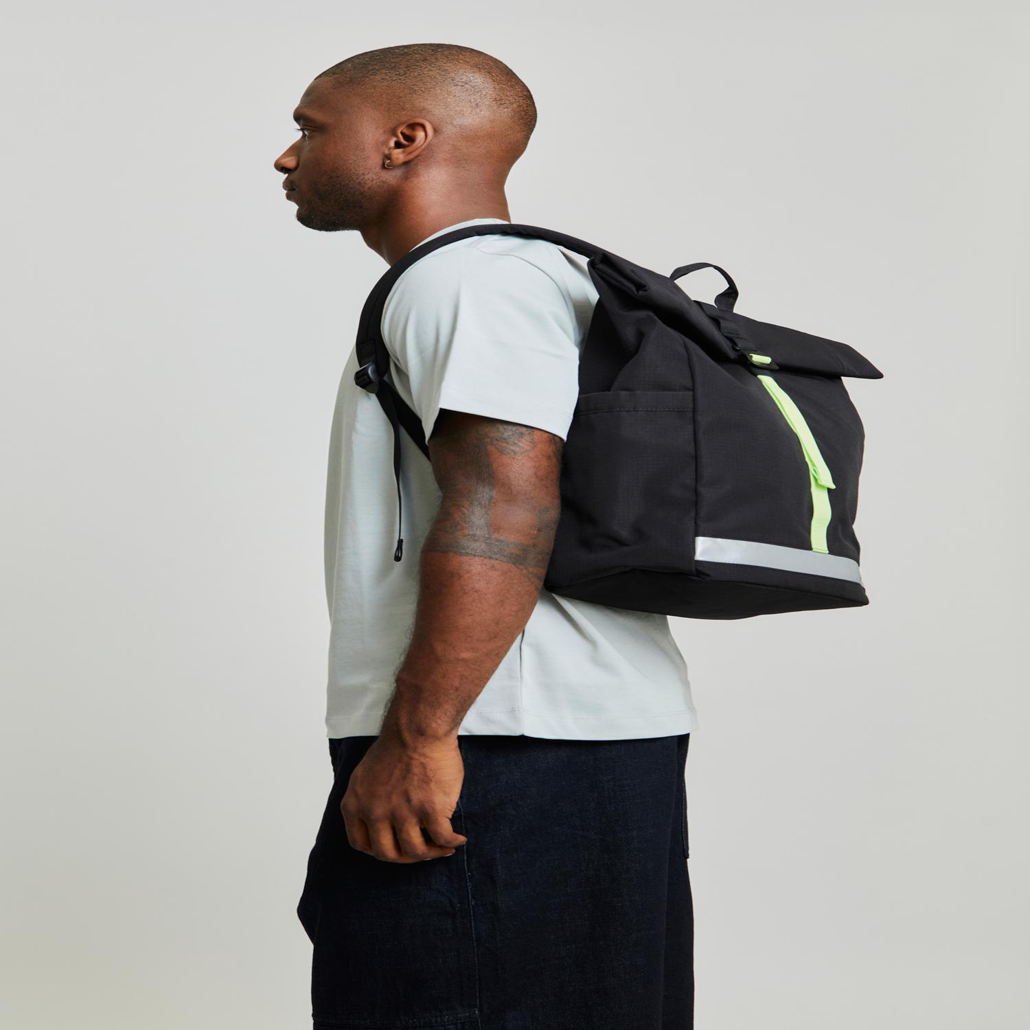 Lefrik Lars Roll Top Backpack Lime Vandra in Black for Men Lyst UK