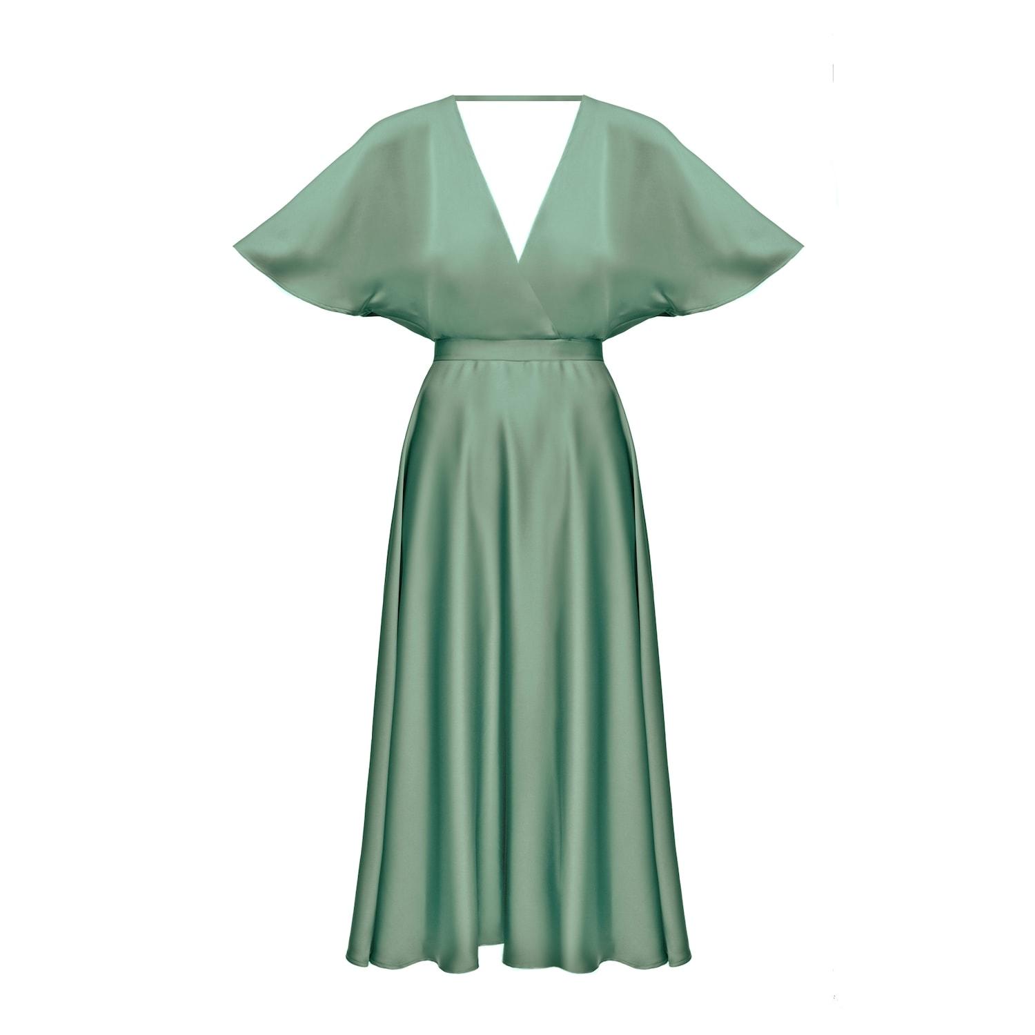 designer sage green dress Sexy Halter Sage Green Sequined Evening Dress with Slit – FancyVestido main image 1
