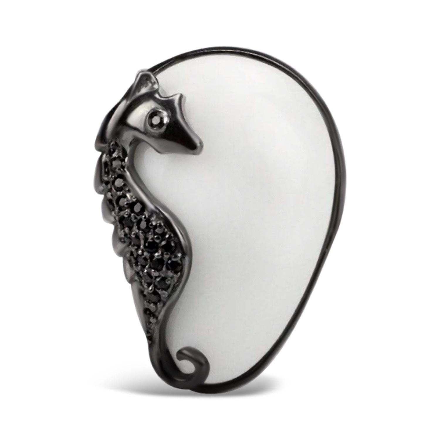 Bellus Domina Synthetic Adjustable Seahorse Cocktail Ring in White - Lyst