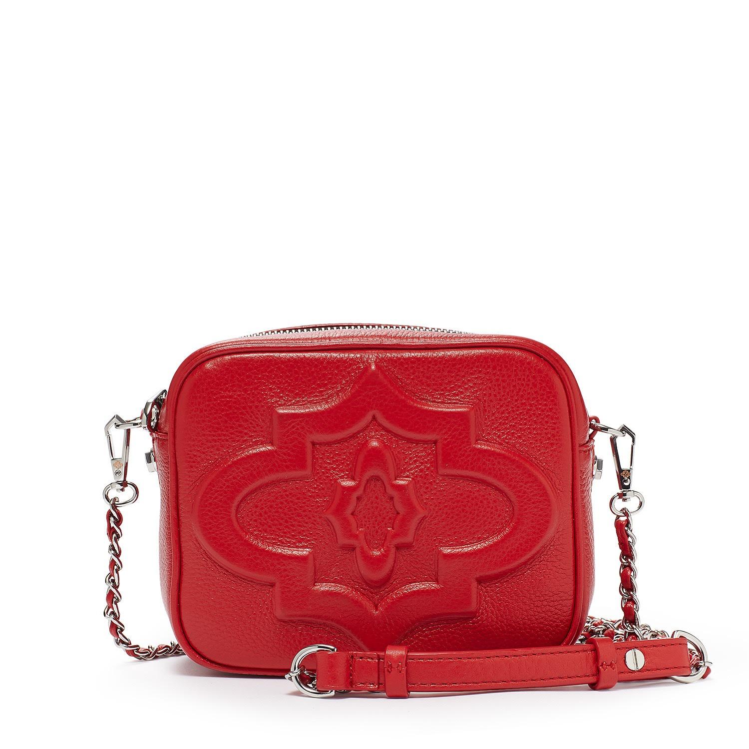 orYANY Leather Taylor Mini Crossbody Lava in Red | Lyst